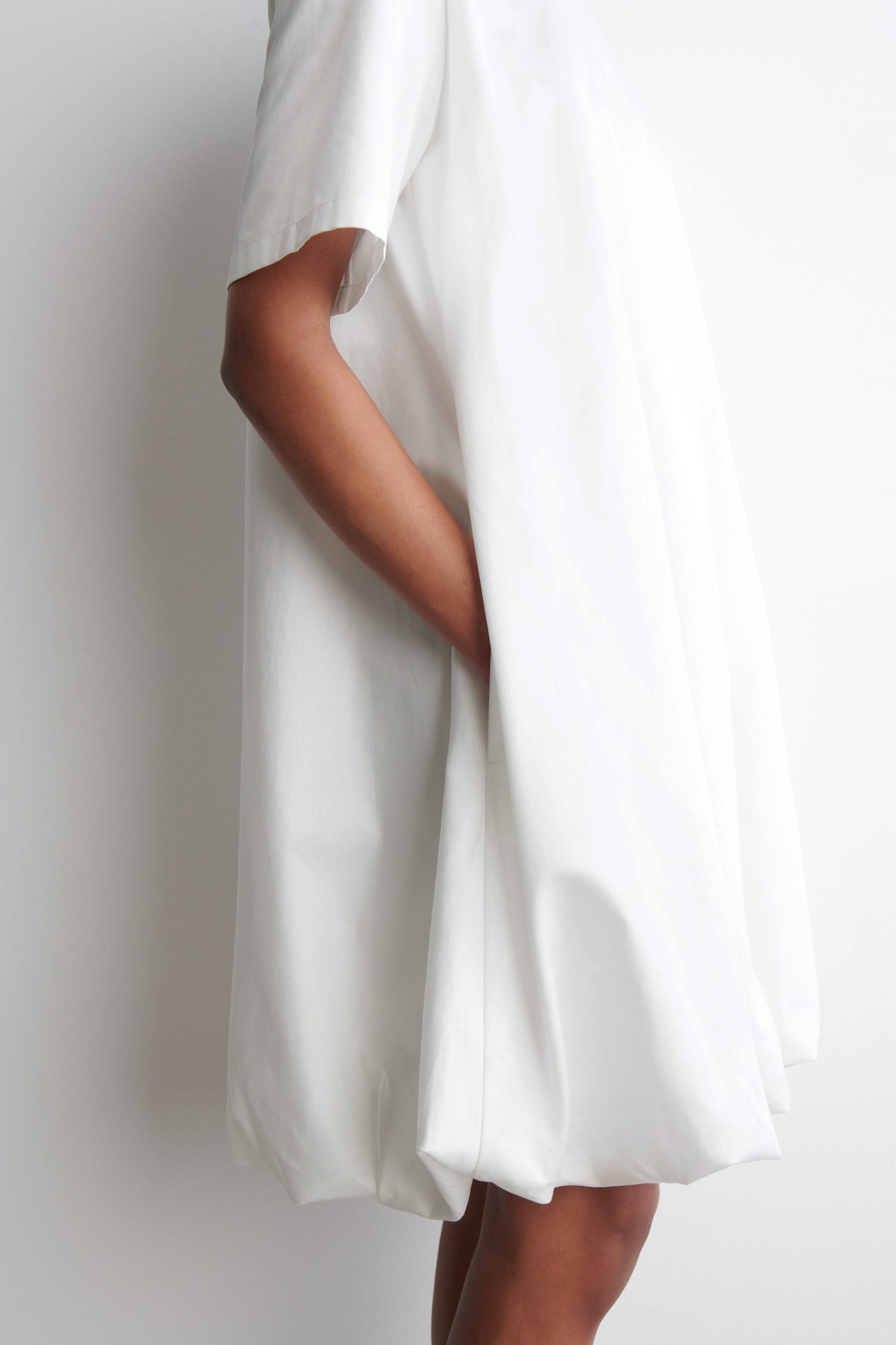 BUBBLE-HEM MINI DRESS