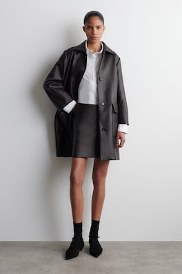 TEXTURED MINI SKIRT — DARK GREY 1