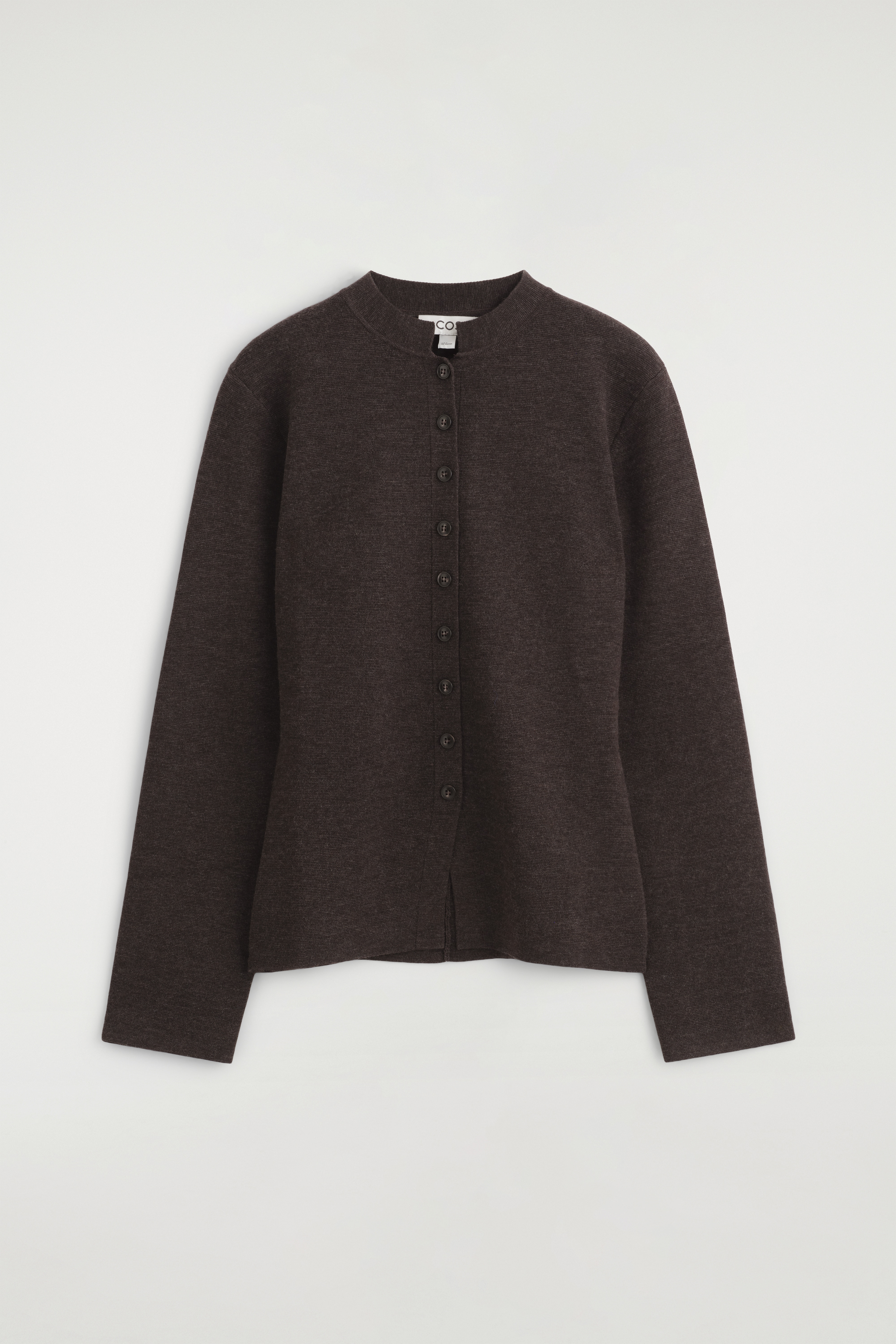 Cardigan van merinowolmix - Bruin gemêleerd/ZWART