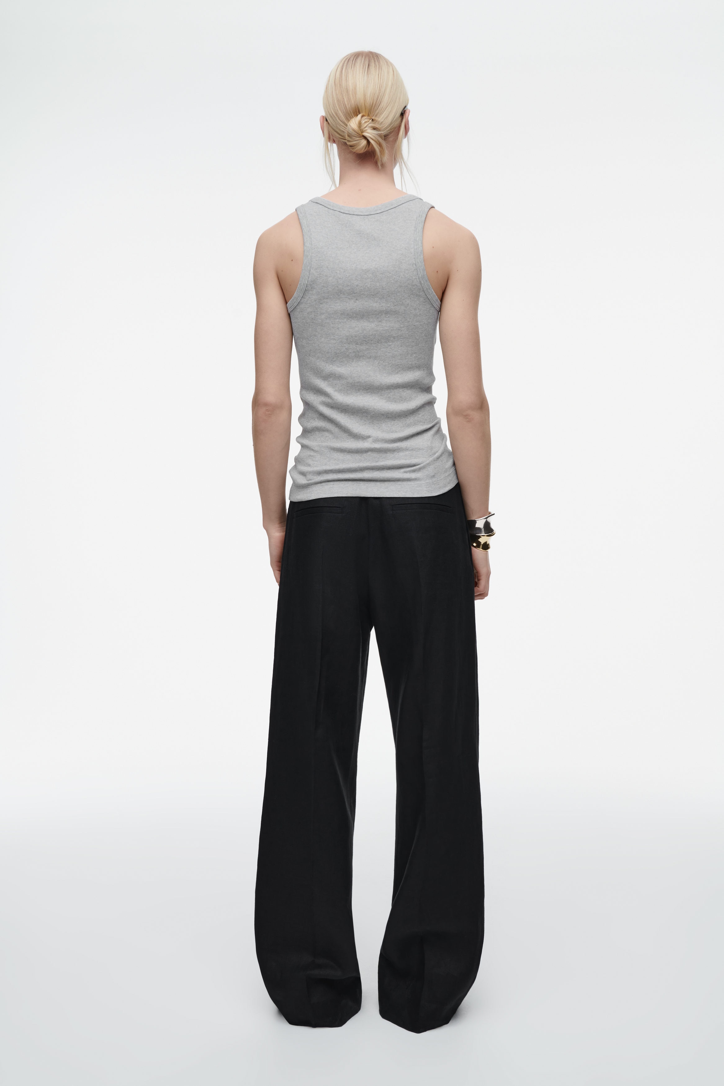 RIBBED TANK TOP - GRAY MÉLANGE | COS