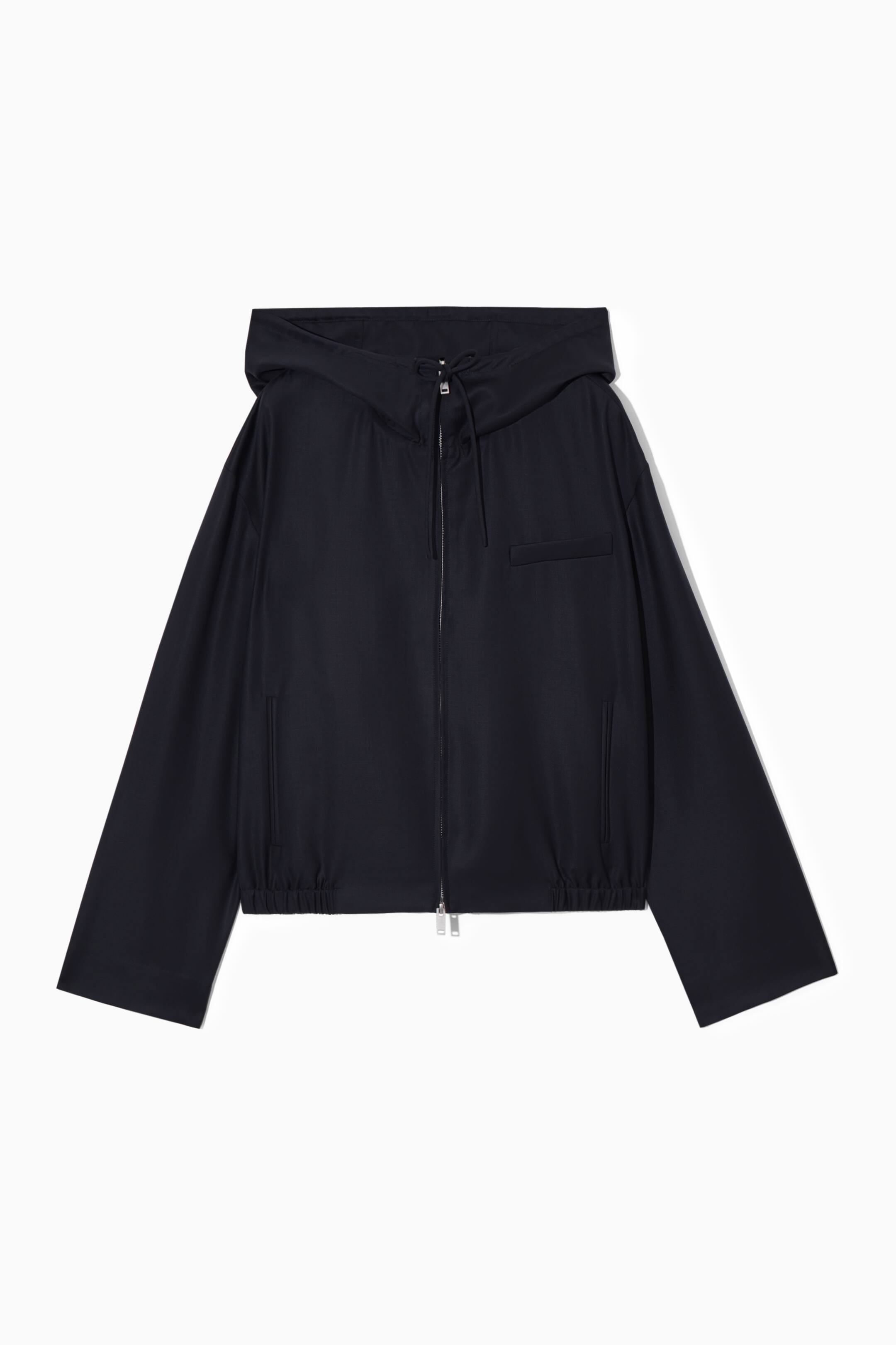 View larger image: TAILORED WOOL HOODED JACKET - NAVY - Ladies | H&M GB 1