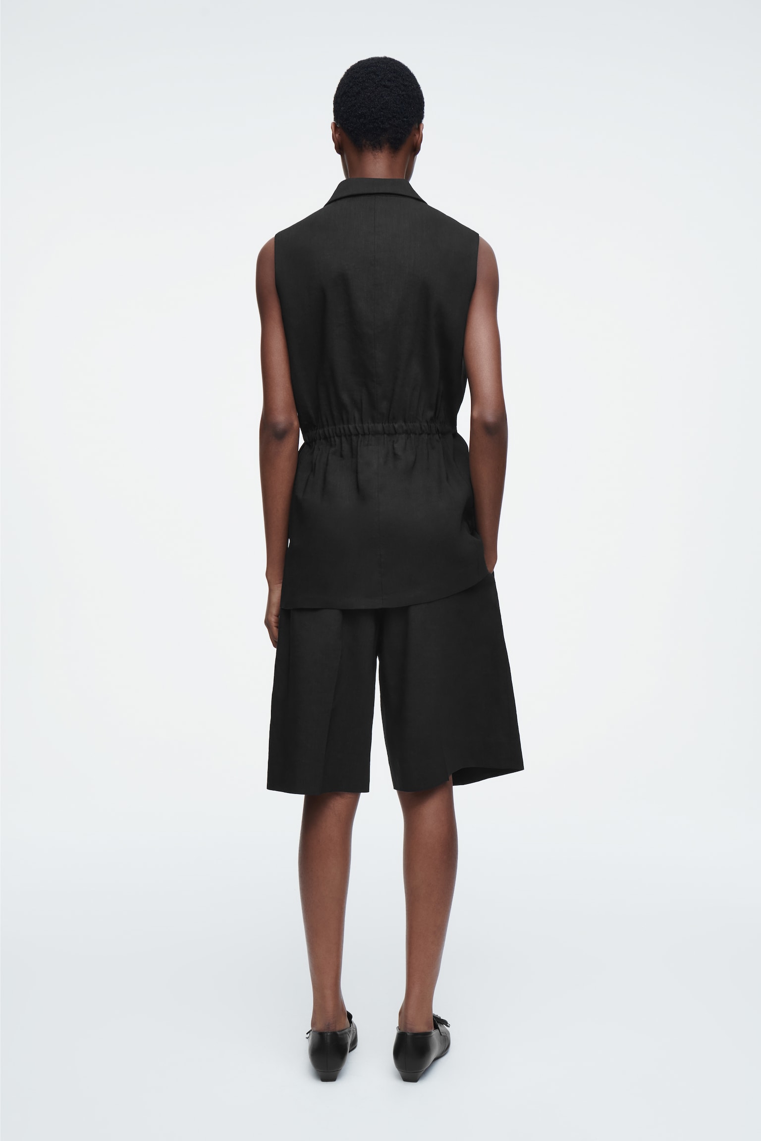 CHALECO DE LINO SLIM FIT - NEGRO/ALBARICOQUE - 4