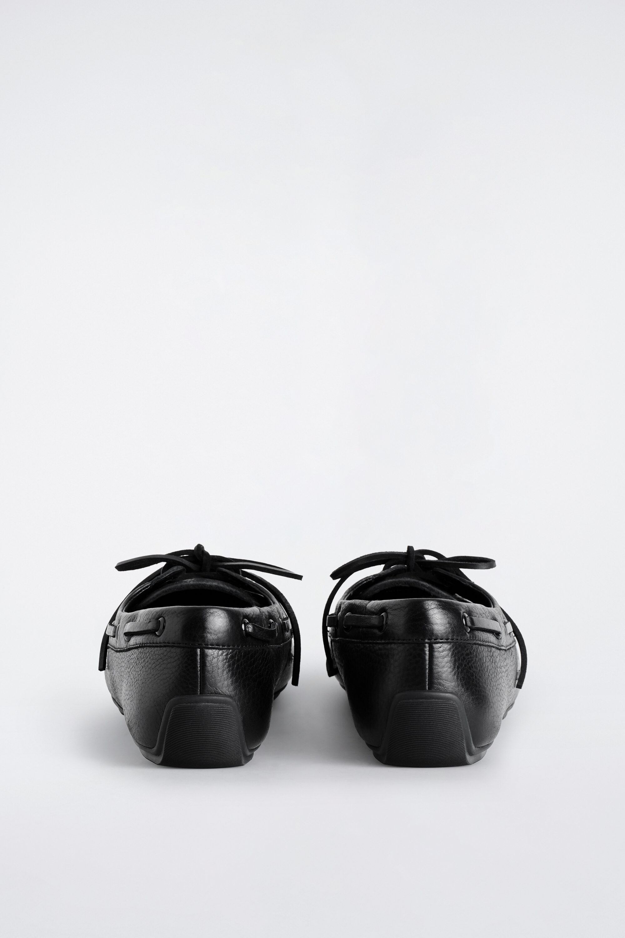 Leather Moccasin Driving Shoes - Black