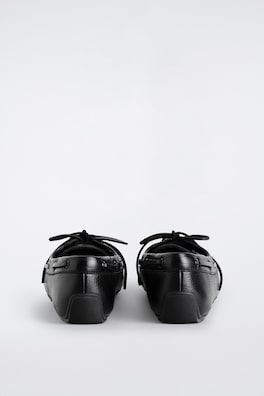LEATHER MOCCASIN DRIVING SHOES — BLACK 3
