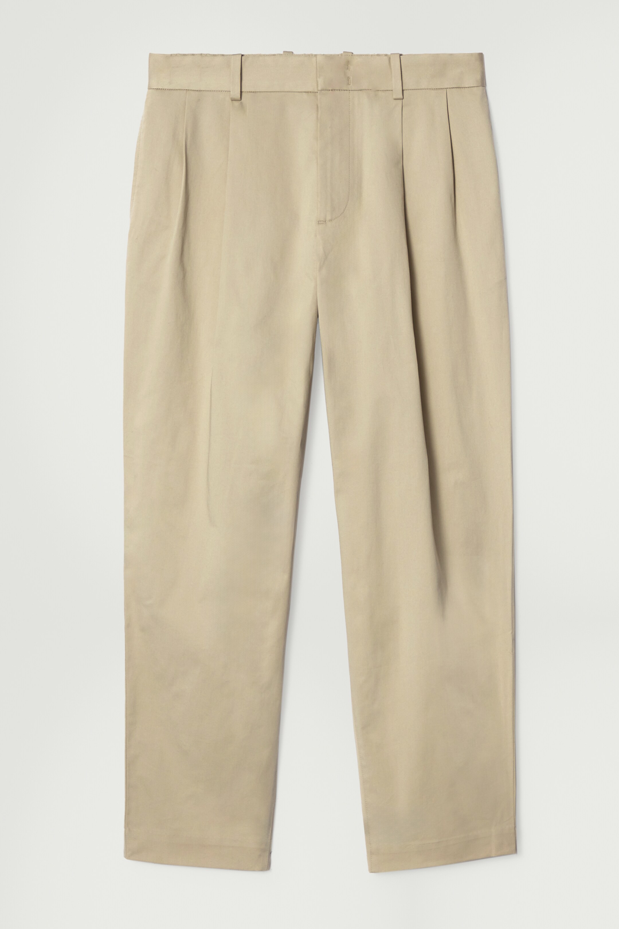 Ingrandisci l'immagine: PLEATED COTTON TAPERED TROUSERS - BEIGE - UOMO | H&M CH 1