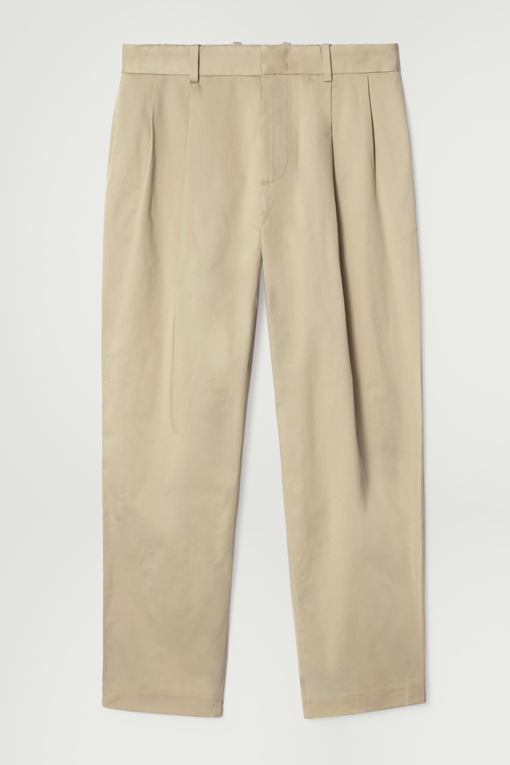 View larger image: PLEATED COTTON TAPERED TROUSERS - BEIGE - Men | H&M GB 1