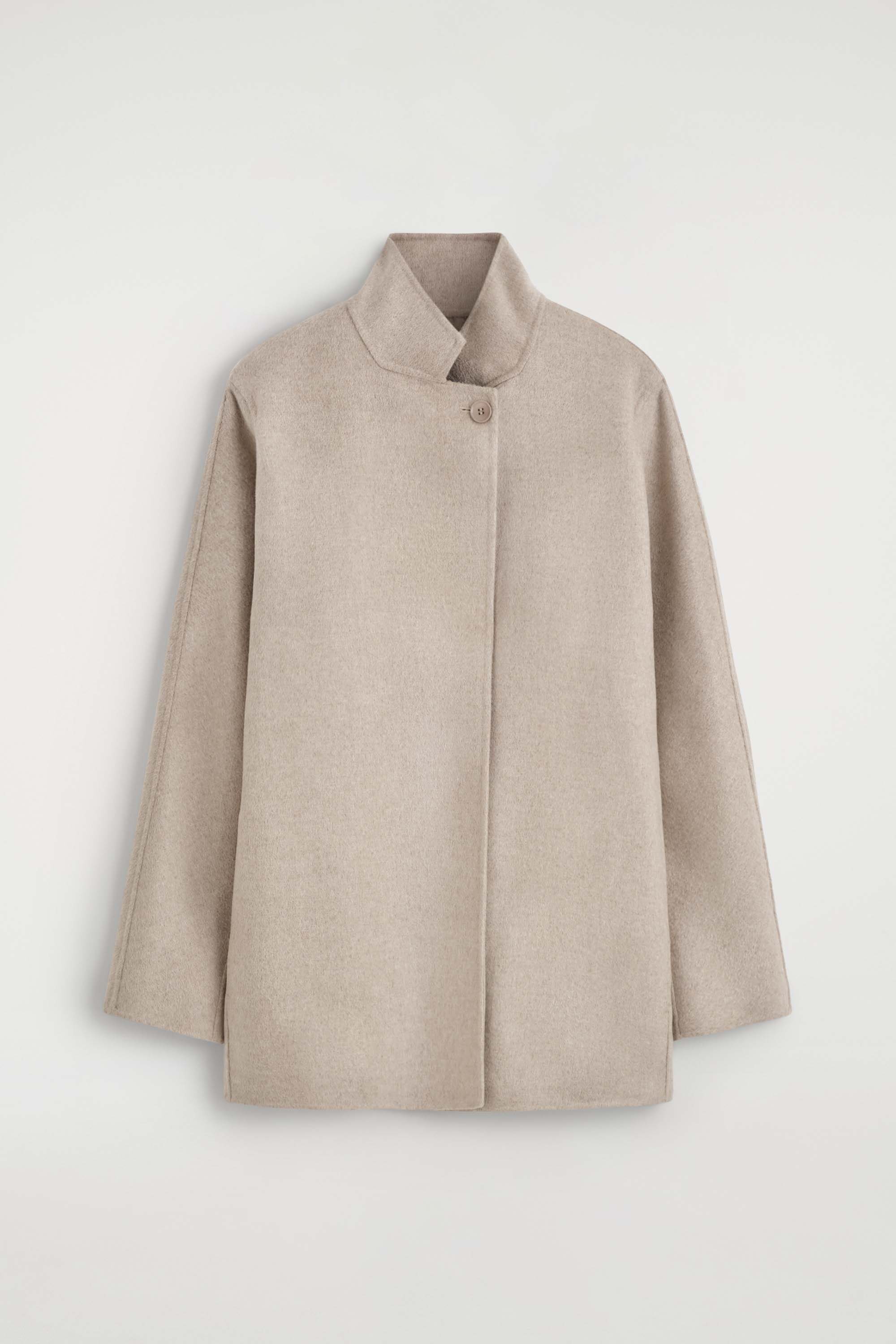 DOUBLE-FACED CASHMERE MOCK-NECK JACKET - OAT | COS US