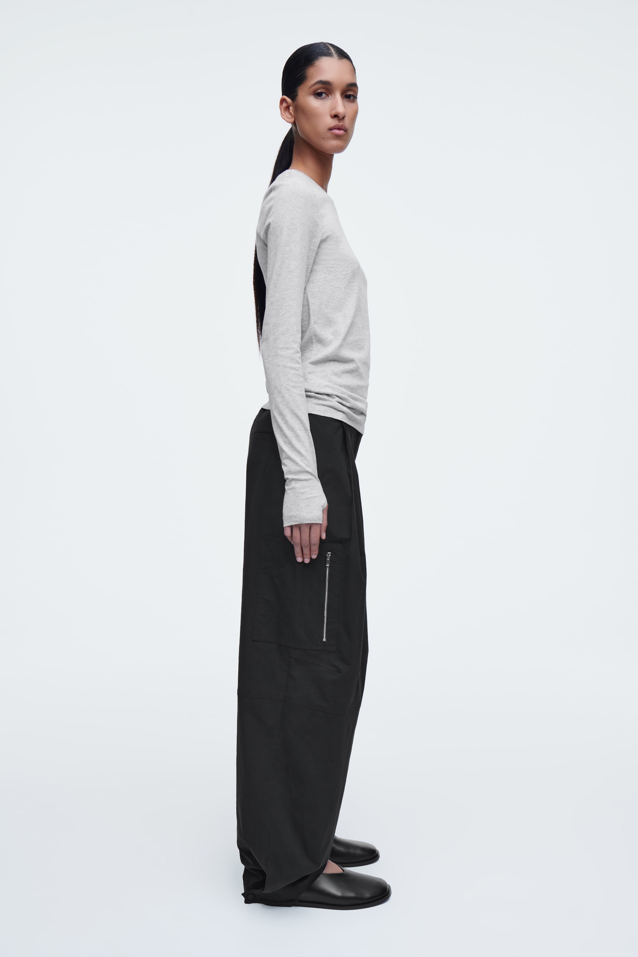 Vezi imaginea mai mare: Bluză subțire, ușoară, cu mâneci lungi - GRI MELANJ - FEMEI | H&M RO 3