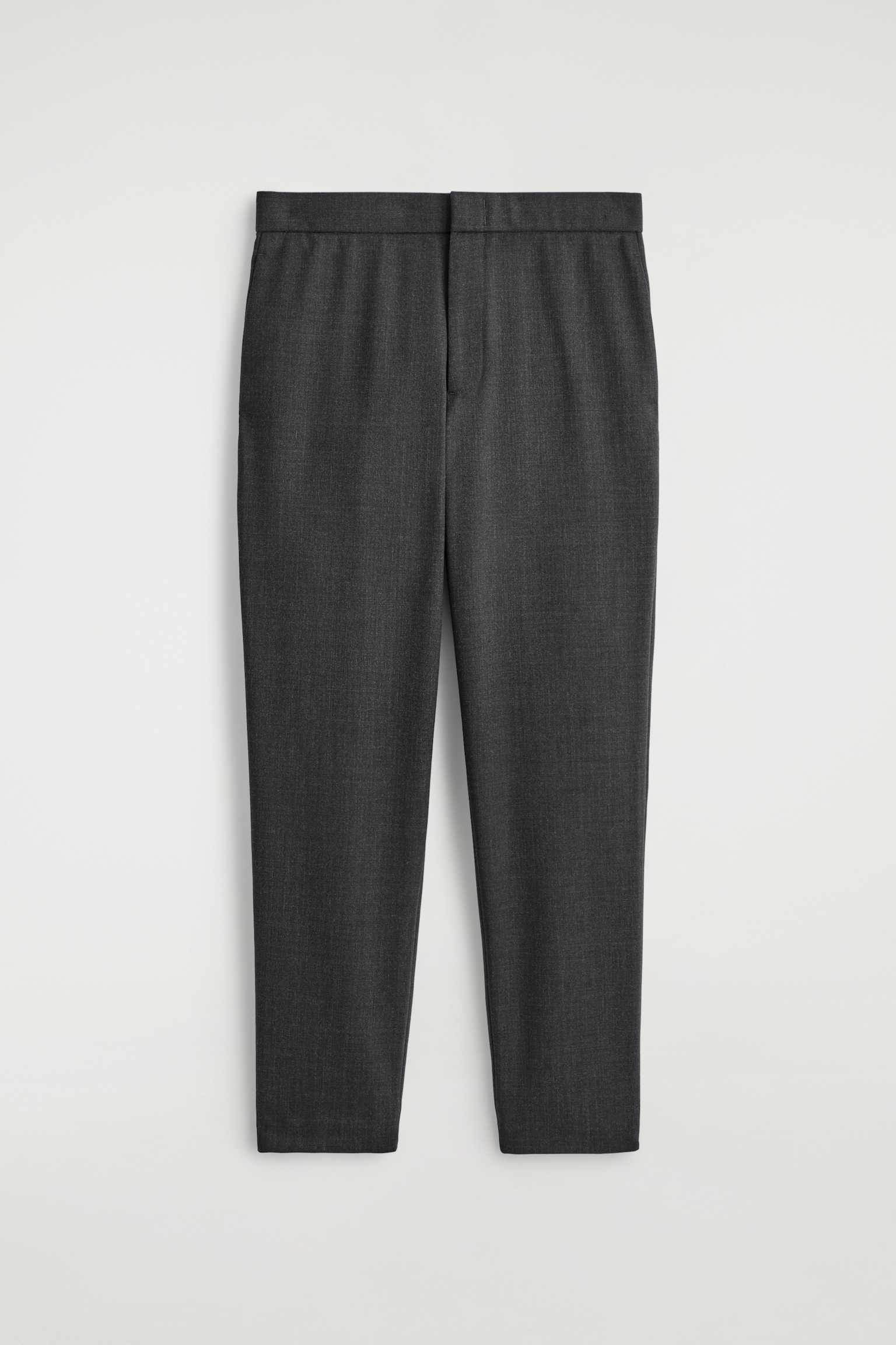 WOOL SKINNY TROUSERS - CHARCOAL - 2