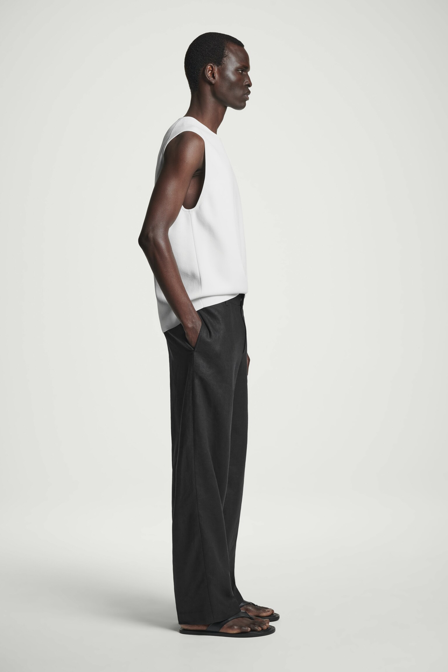 DÉBARDEUR SPORTSWEAR EN MAILLE - BLANC/BLEU MARINE - 3