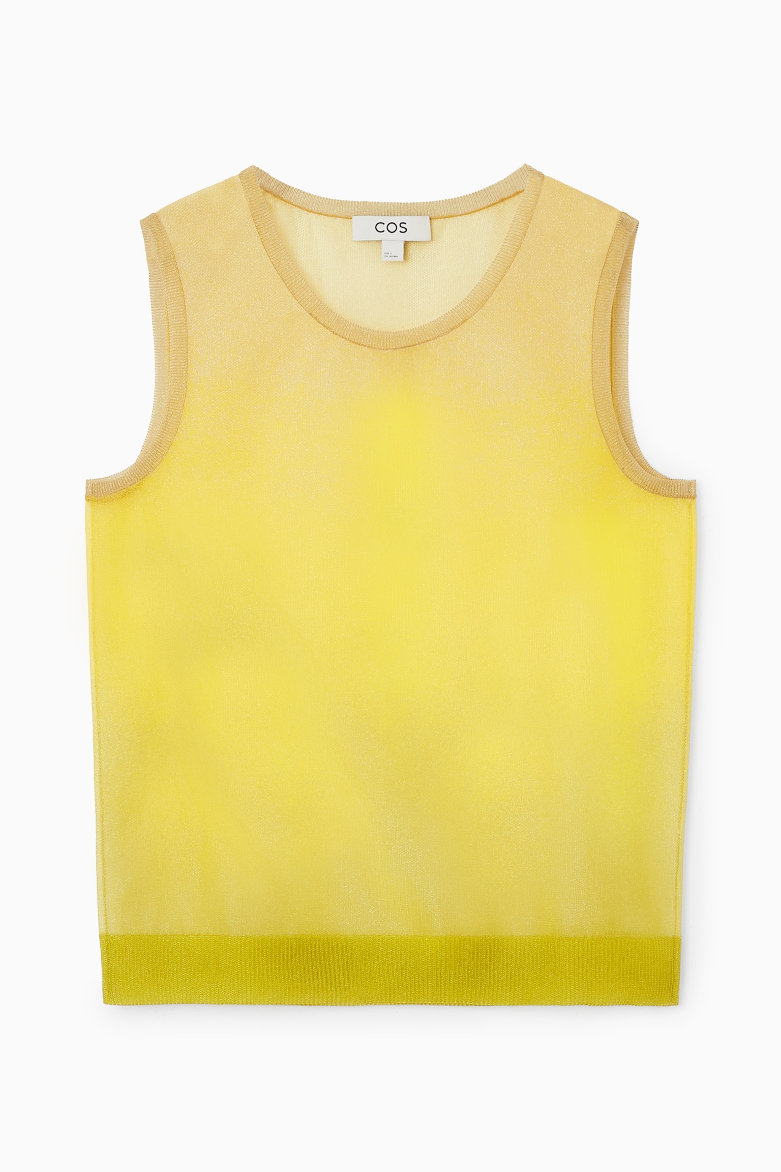 SHEER FINE-KNIT TANK TOP - YELLOW