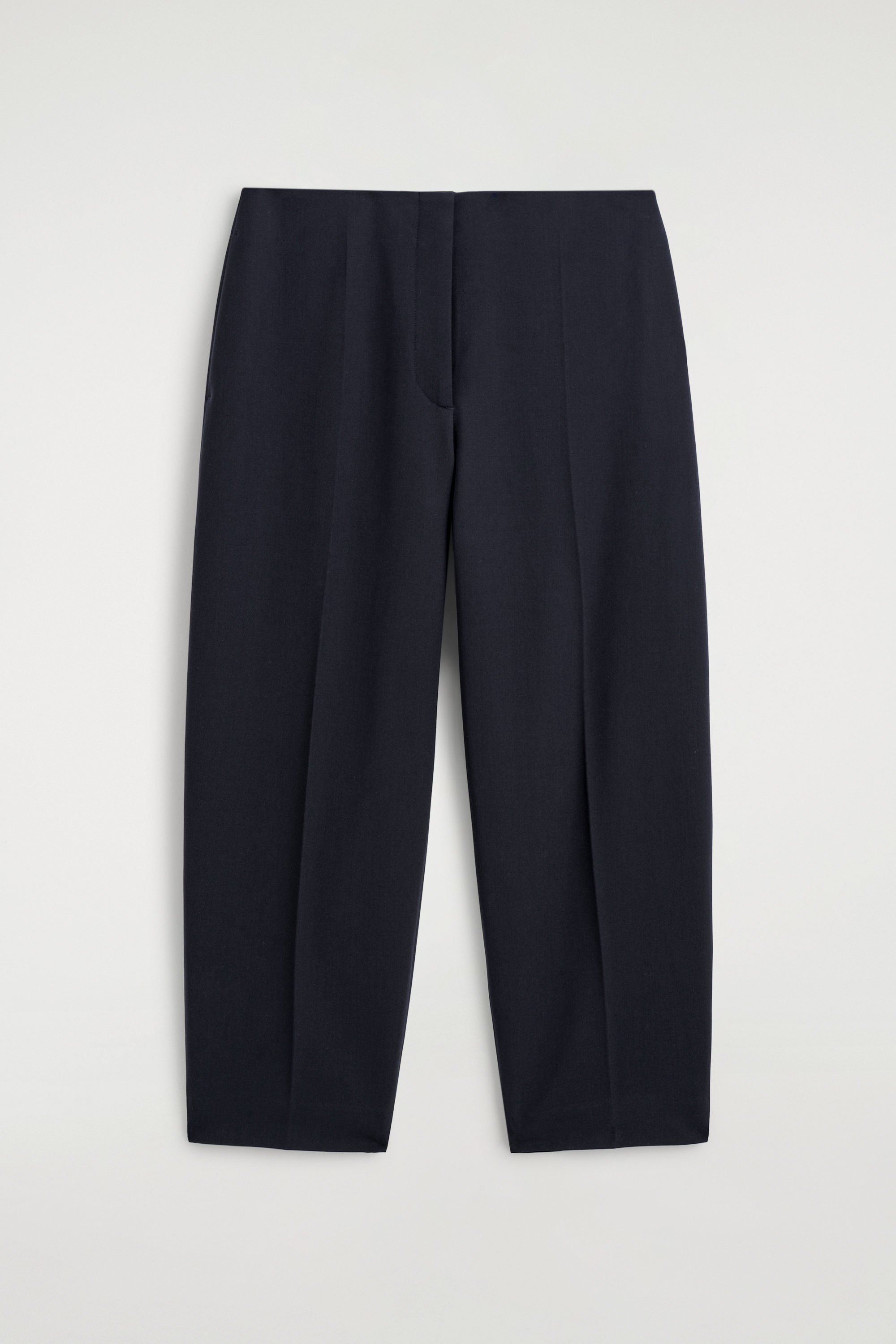 PLEATED WOOL-BLEND TAPERED TROUSERS - BLACK | COS