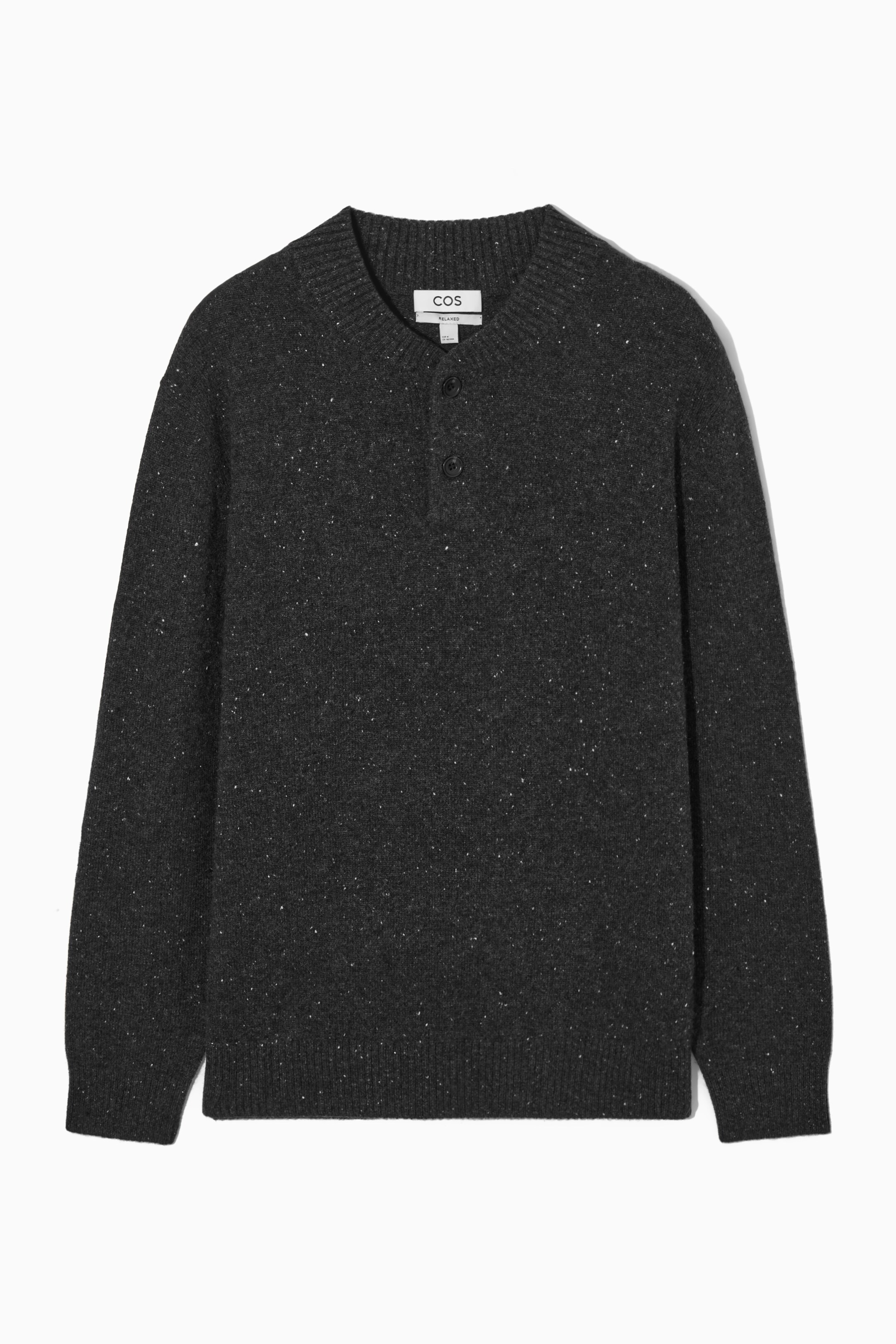 View larger image: PURE CASHMERE HENLEY JUMPER - DARK GREY - Men | H&M GB 1