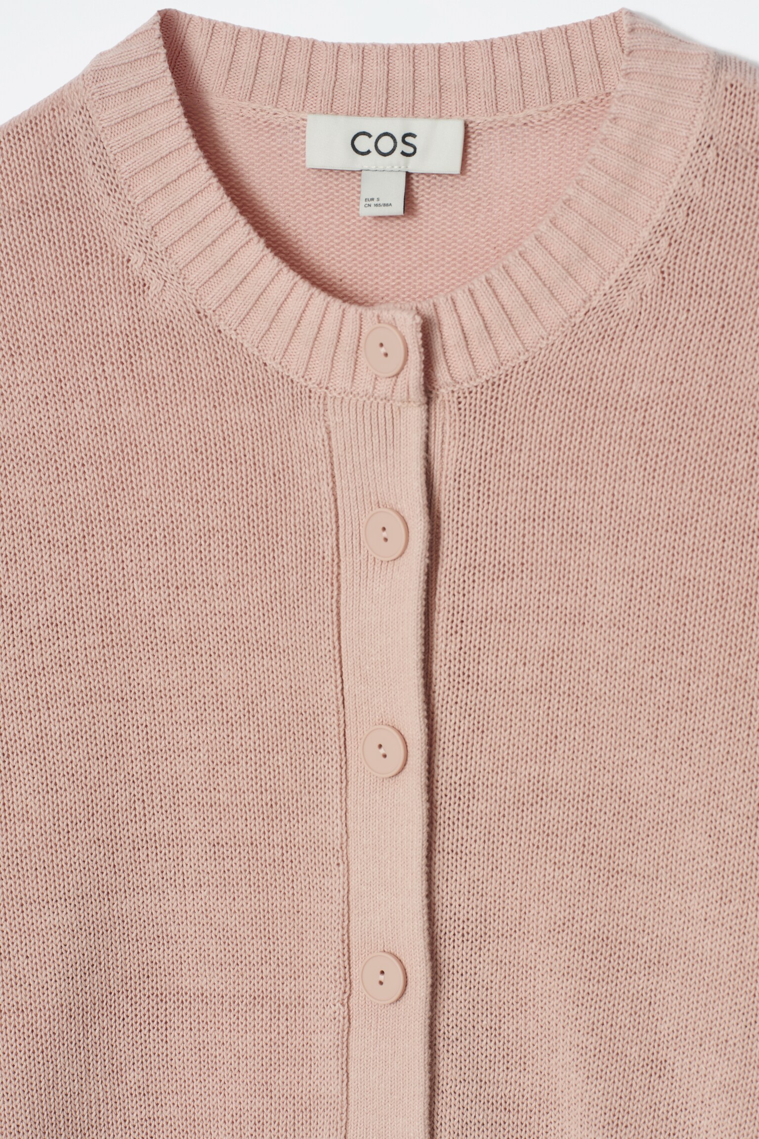 CARDIGAN EN MAILLE DE LIN - ROSE/IVOIRE/BRUN FONCÉ - 4