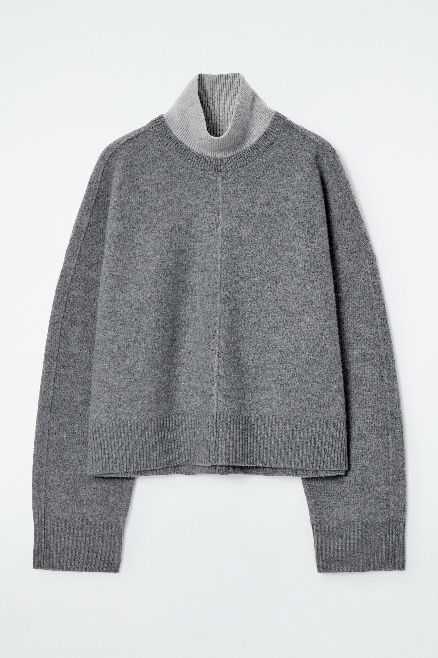JERSEY DE LANA EN CAPAS CON BLOQUES DE COLOR - GRIS - 2
