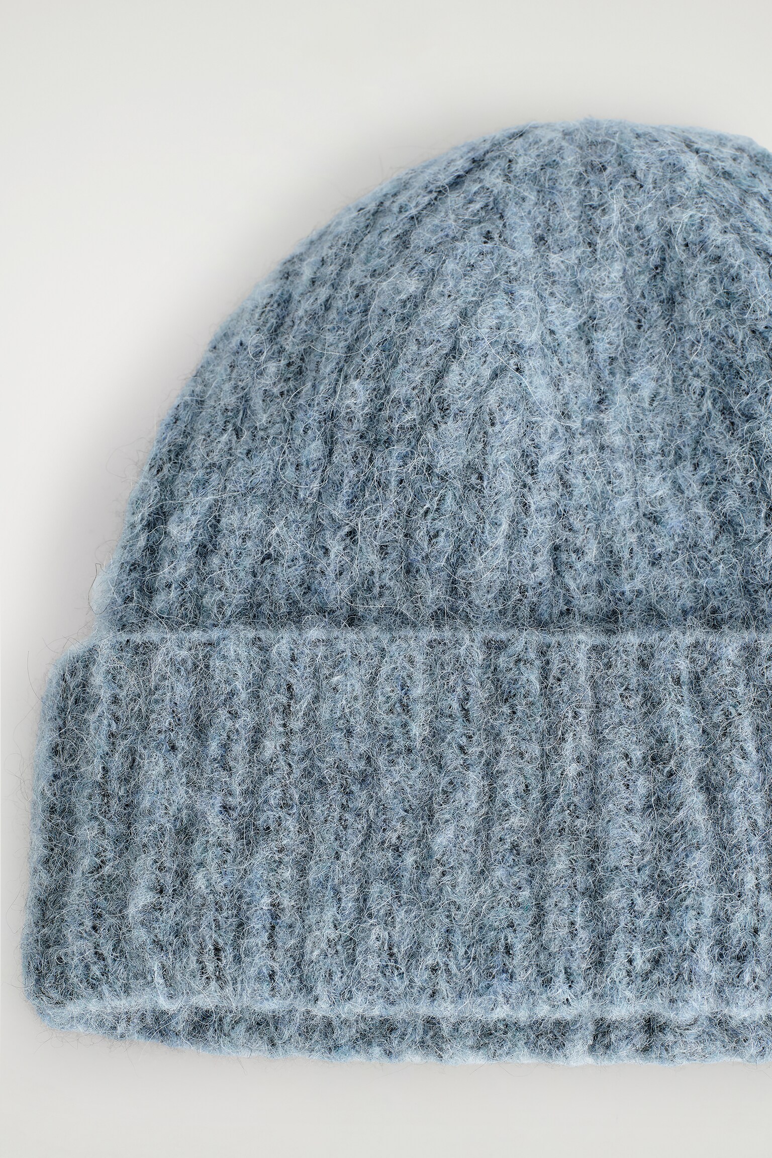 ALPACA-BLEND FISHERMAN BEANIE - BLUE - 4