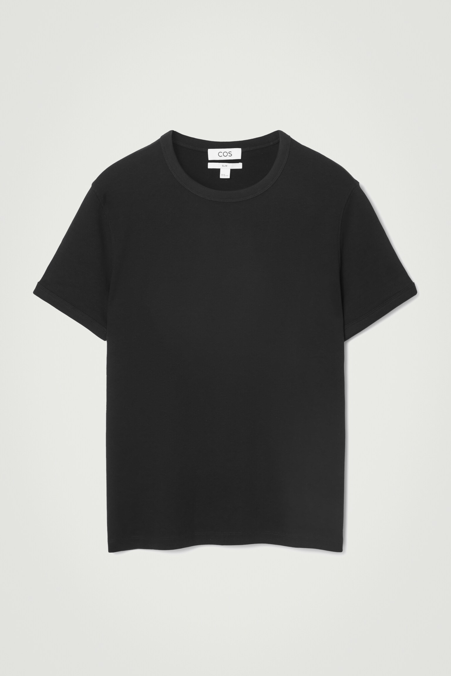 SCHMAL GESCHNITTENES GERIPPTES BAUMWOLL-T-SHIRT - SCHWARZ/ANTHRAZIT/Hellgrau/DUNKLES KHAKI/WEISS/NAVYBLAU - 2