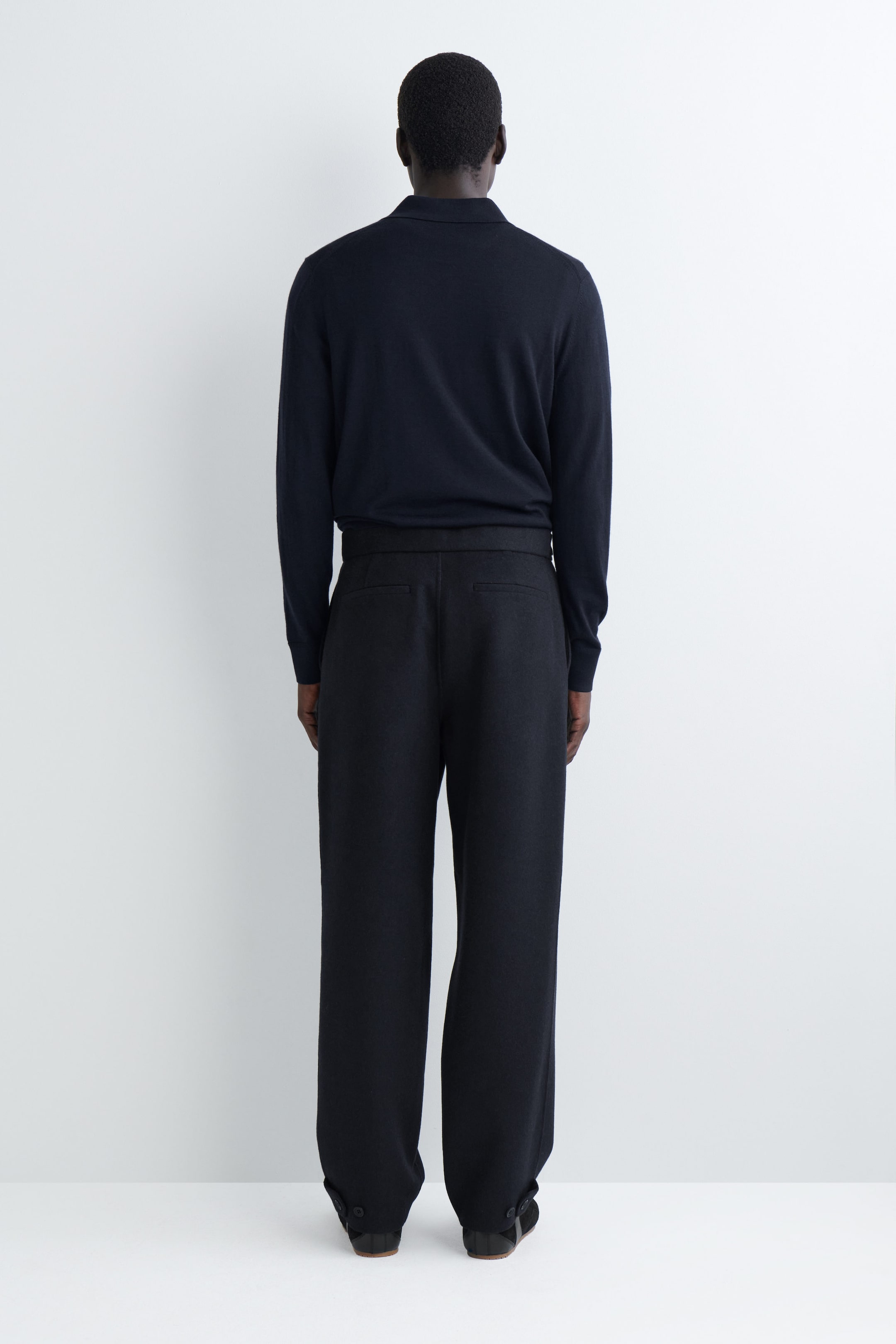 SPLIT WOOL TAPERED PANTS