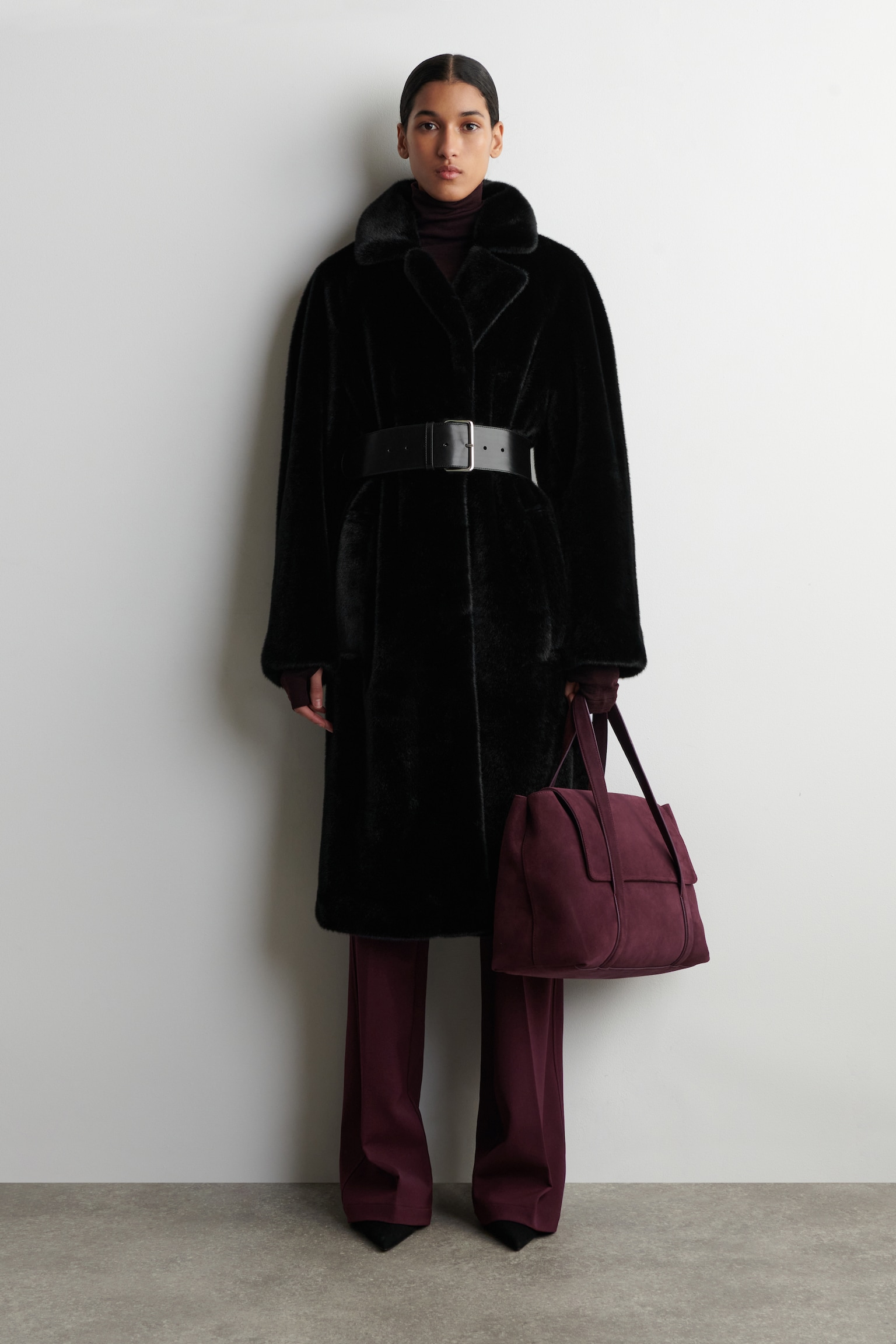 EASEL TOTE BAG - SUEDE - BORDEAUX - 5