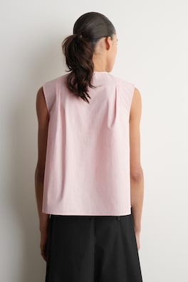 PLEATED SLEEVELESS TOP — PINK 4