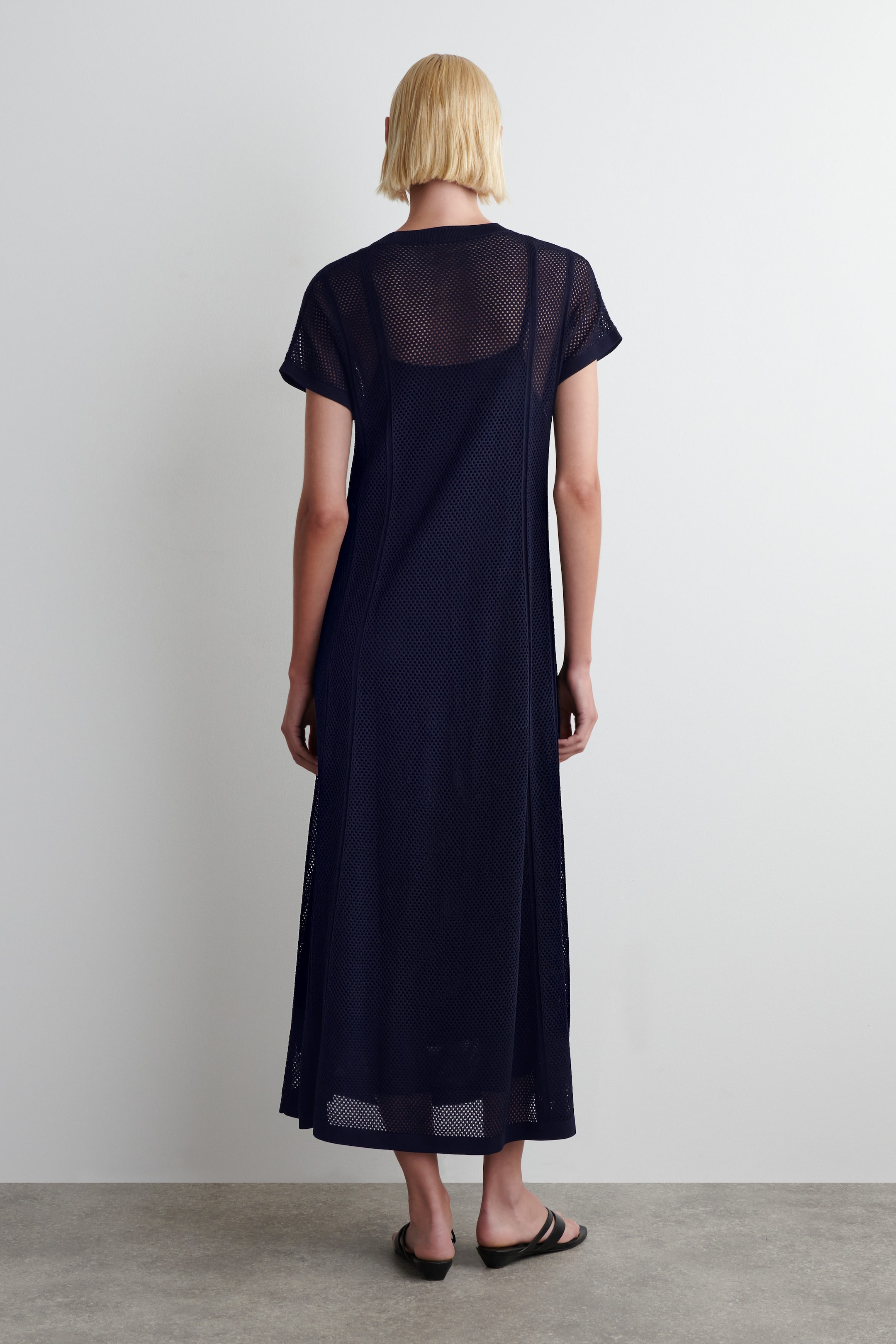 POINTELLE-KNIT COTTON MAXI DRESS