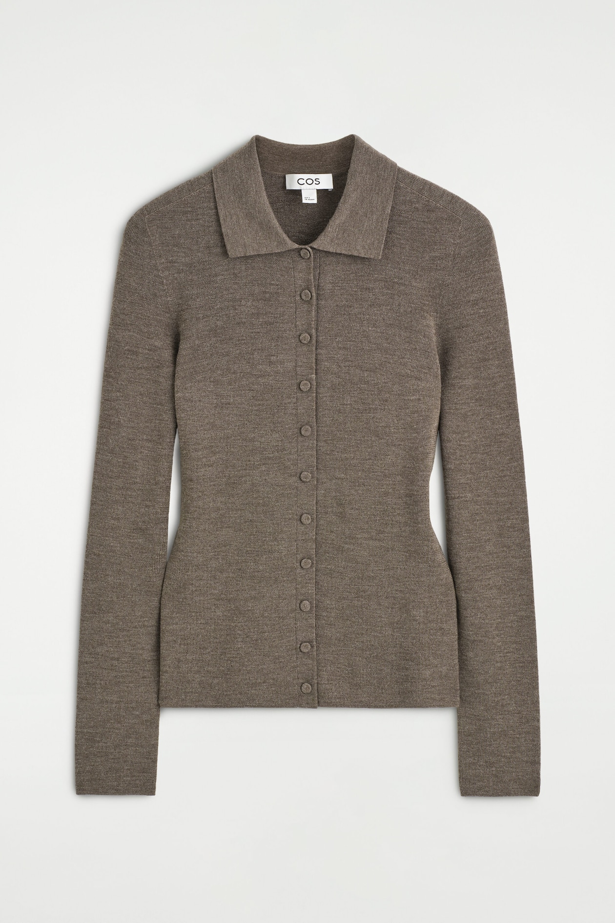SEAMLESS MERINO WOOL SHIRT — LIGHT-BROWN MÉLANGE