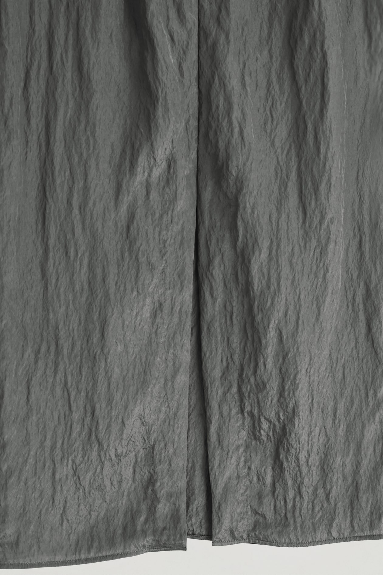 CRINKLED-SATIN PENCIL SKIRT — STEEL