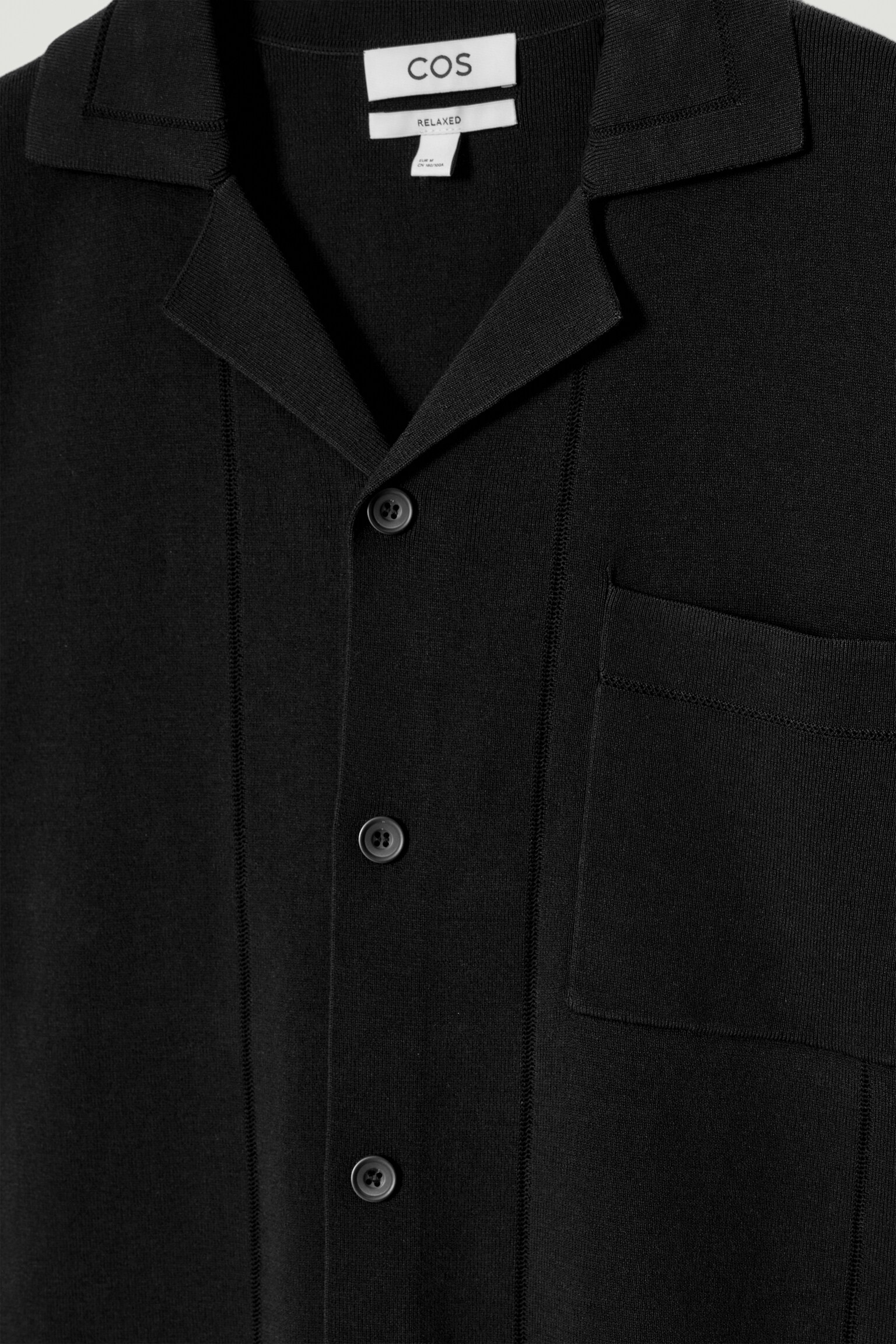 POINTELLE-KNIT COTTON SHIRT - BLACK - 7