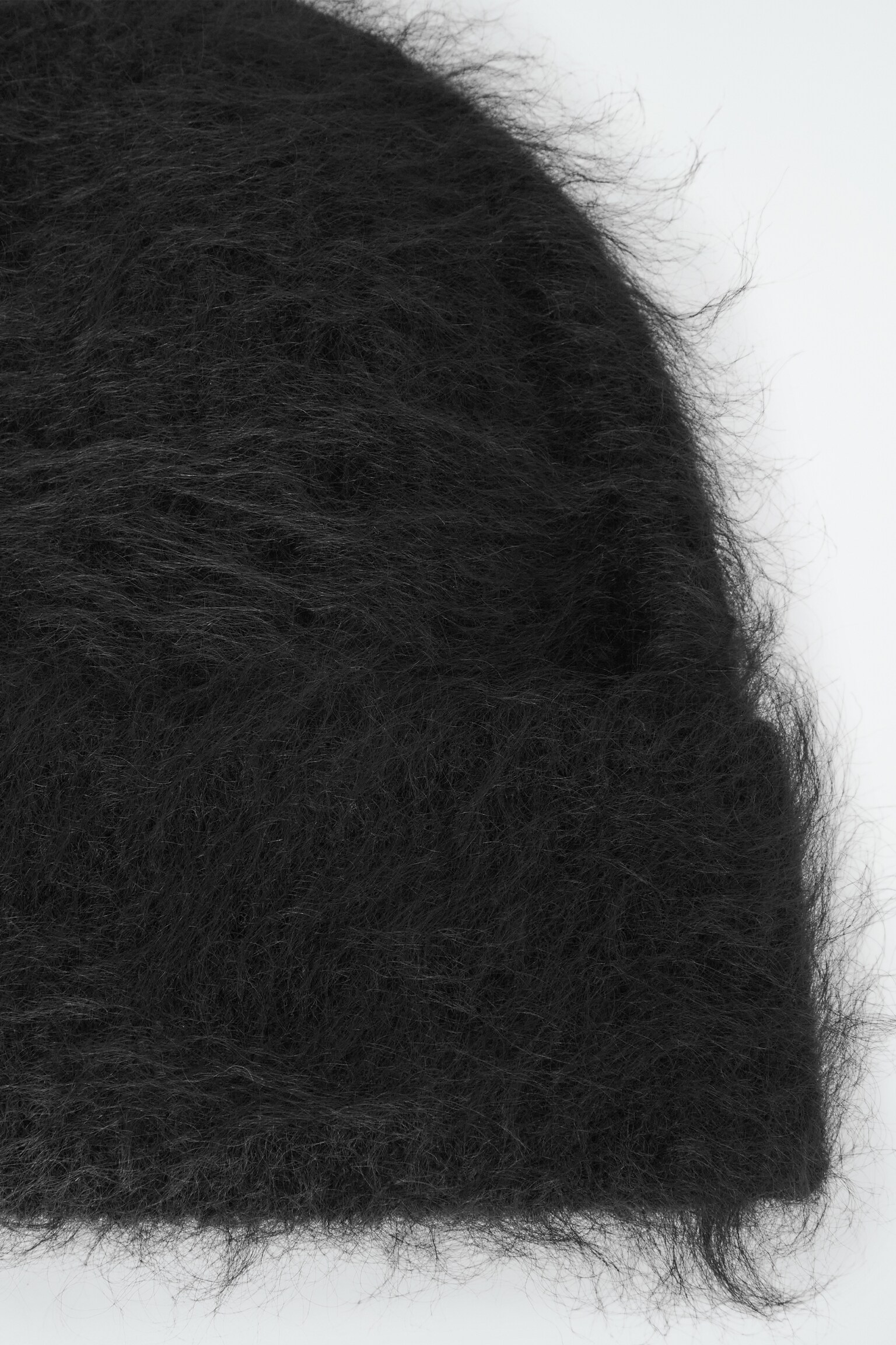 BONNET EN MOHAIR CÔTELÉ - Noir/VERT CLAIR - 4