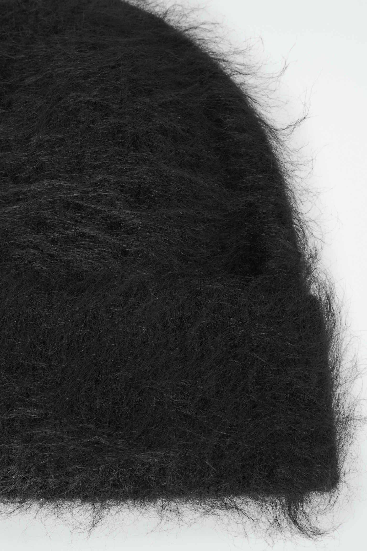 BONNET EN MOHAIR CÔTELÉ - Noir/VERT CLAIR - 3