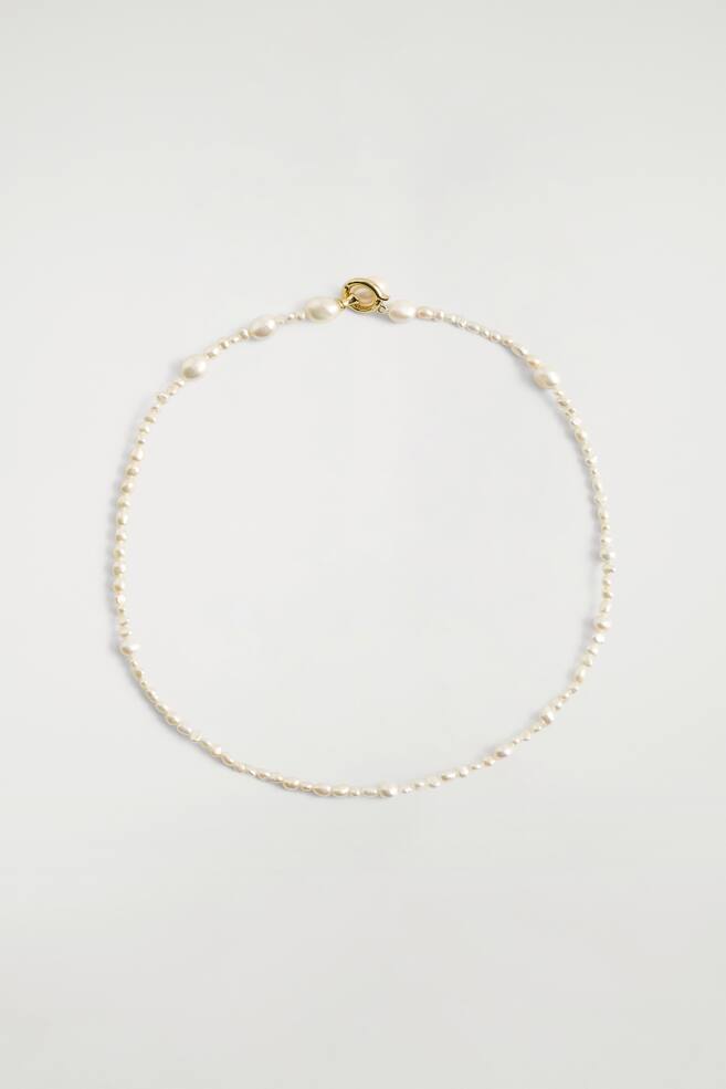 IRREGULAR FRESHWATER PEARL NECKLACE - PEARL / GOLD - 1