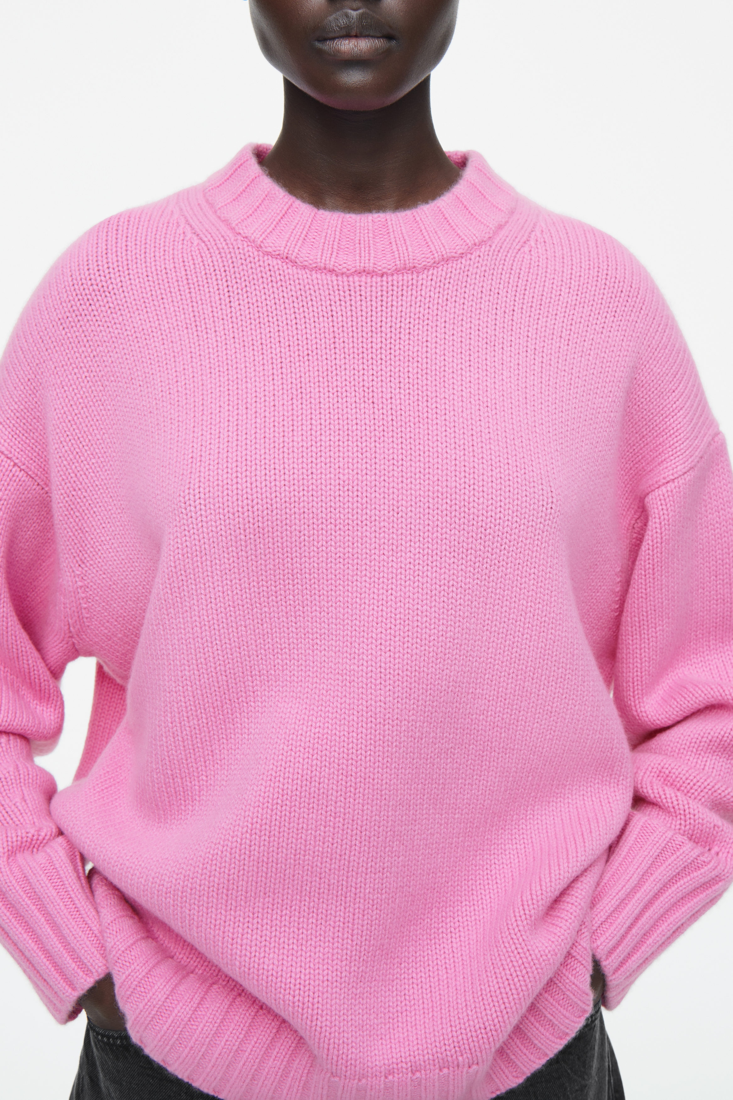 売れ筋商品|||イチ ニット&セーター レディース アウター IHBRIELLE - Jumper - oatmeal w. pink yarrow Ombre Round Neck Rib Knit Sweater in Pink - Retro, Indie and