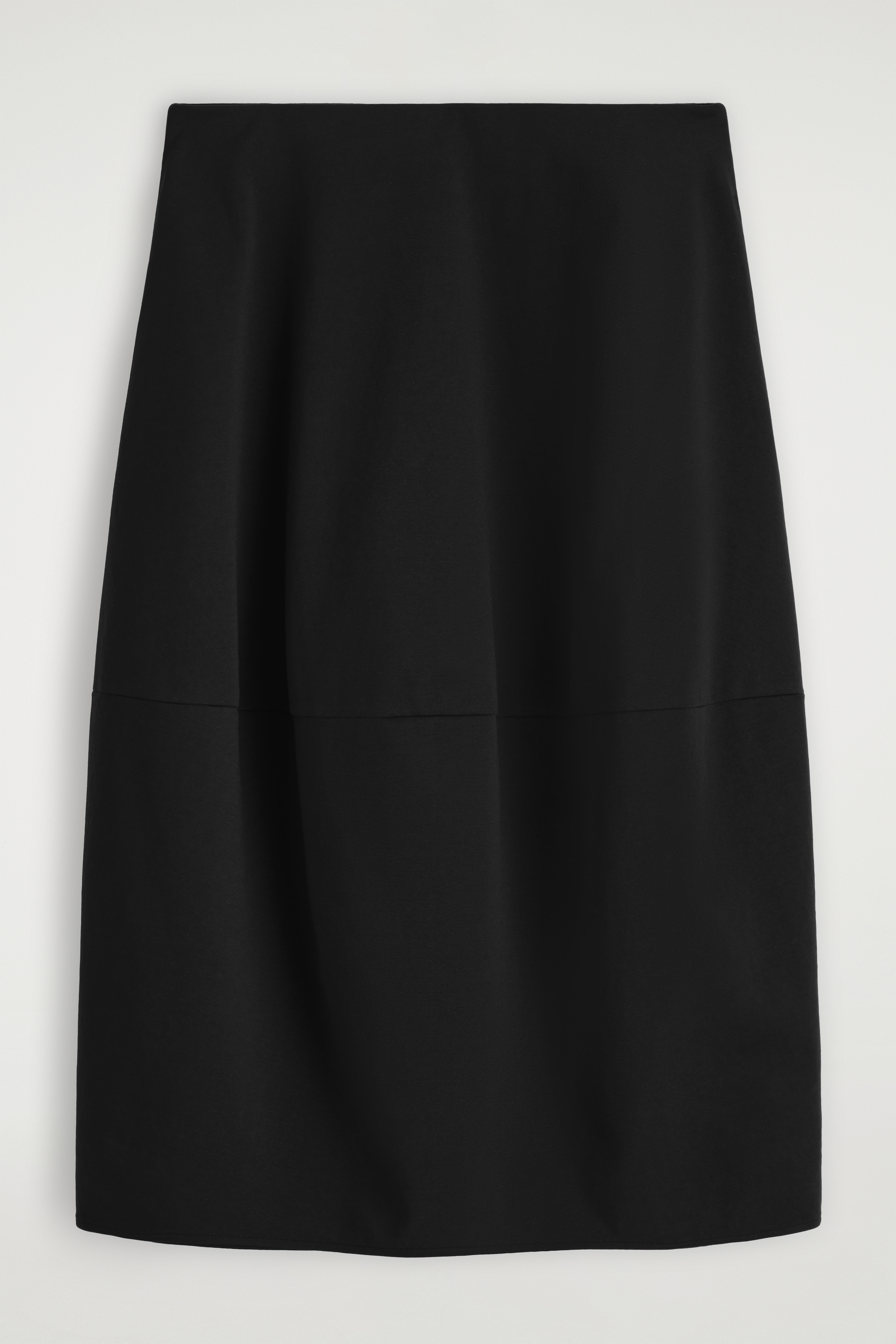 ROUNDED COTTON MIDI SKIRT - BLACK/NAVY