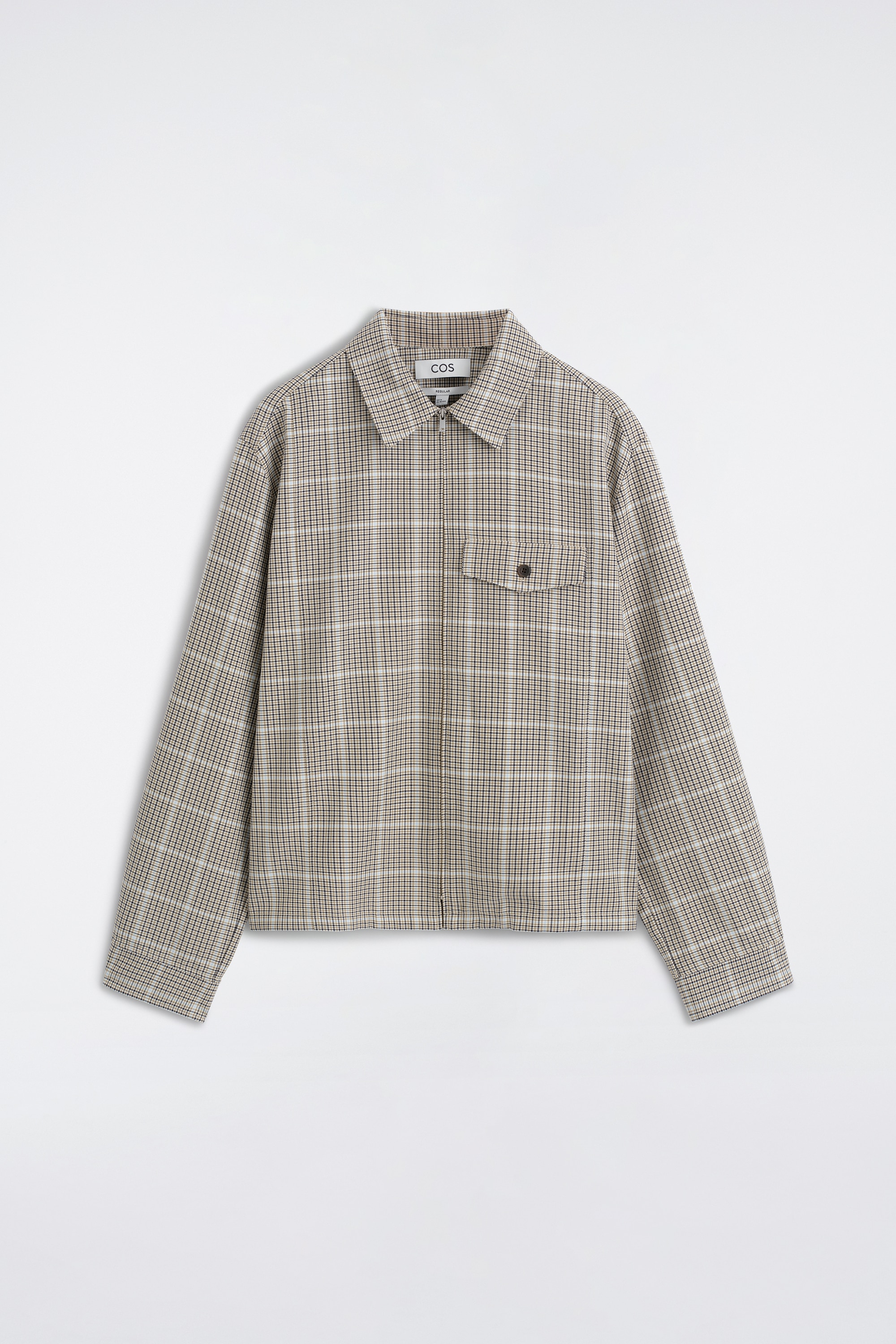 HEMDJACKE AUS BAUMWOLLE MIT REISSVERSCHLUSS - BEIGE/KARIERT