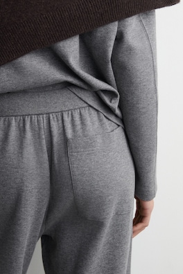WIDE-LEG COTTON JOGGERS — GREY MÉLANGE 4