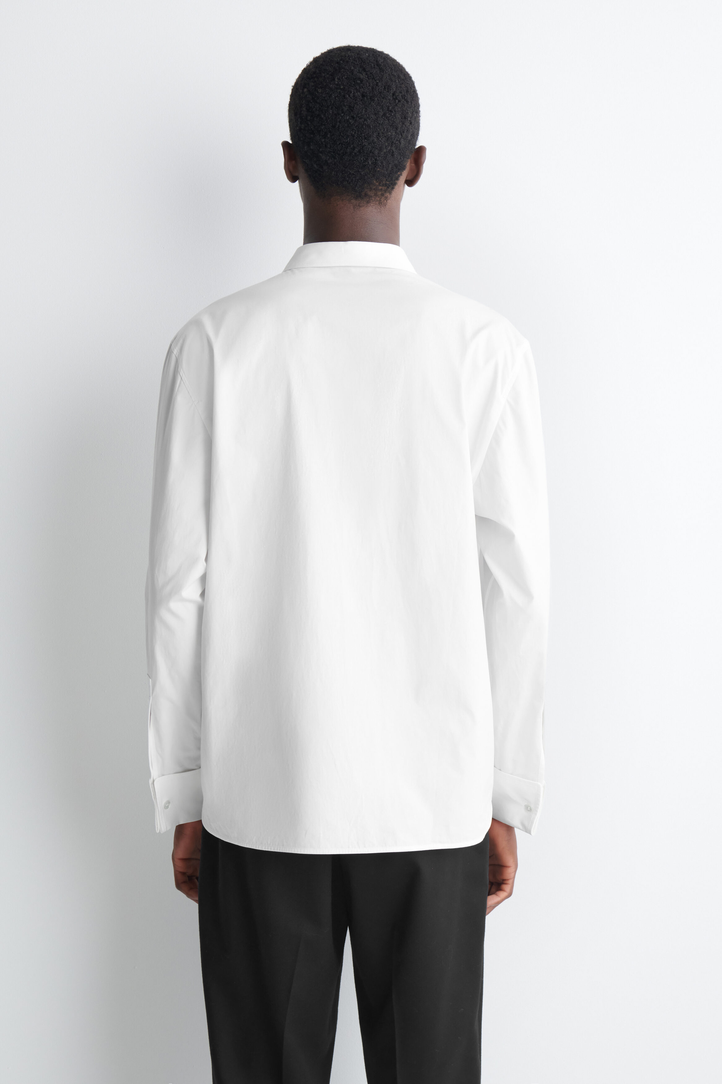PINTUCKED COTTON TUXEDO SHIRT - thumbnail 5