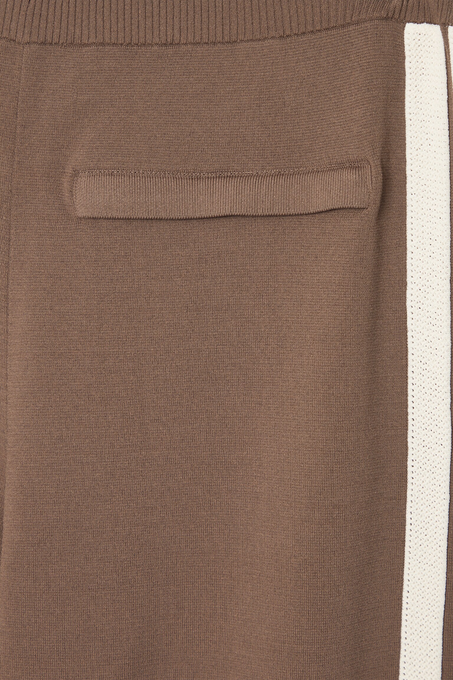CONTRAST-STRIPE KNITTED STRAIGHT-LEG JOGGERS - BROWN / IVORY - 2