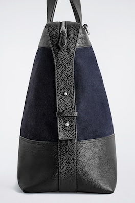 CITY MESSENGER BAG - LEATHER — NAVY 2