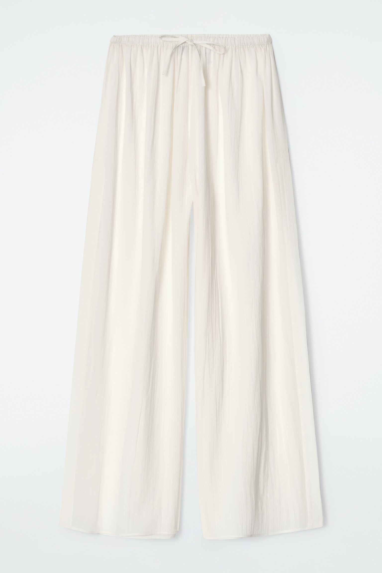 PANTALONI IN COTONE INCRESPATO - BIANCO/NERO - 2