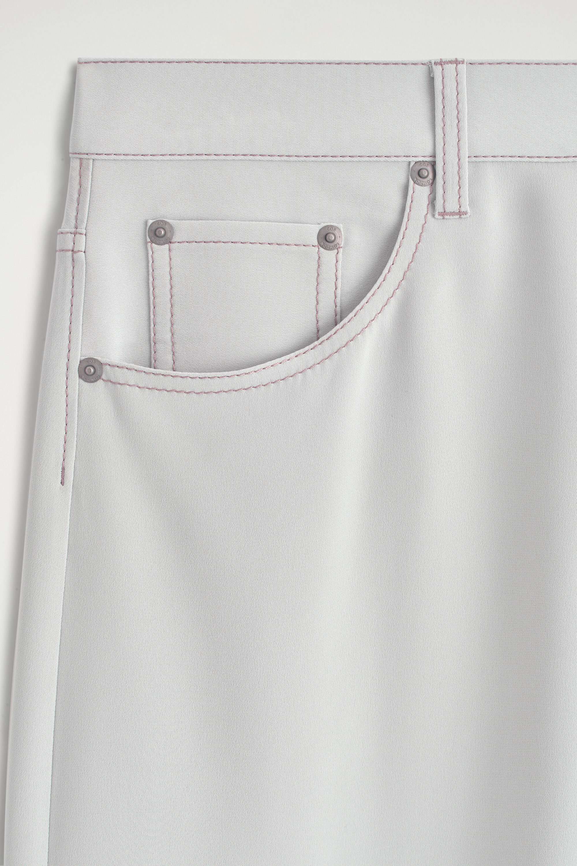 DENIM-EFFECT SILK MIDI SKIRT - thumbnail 6