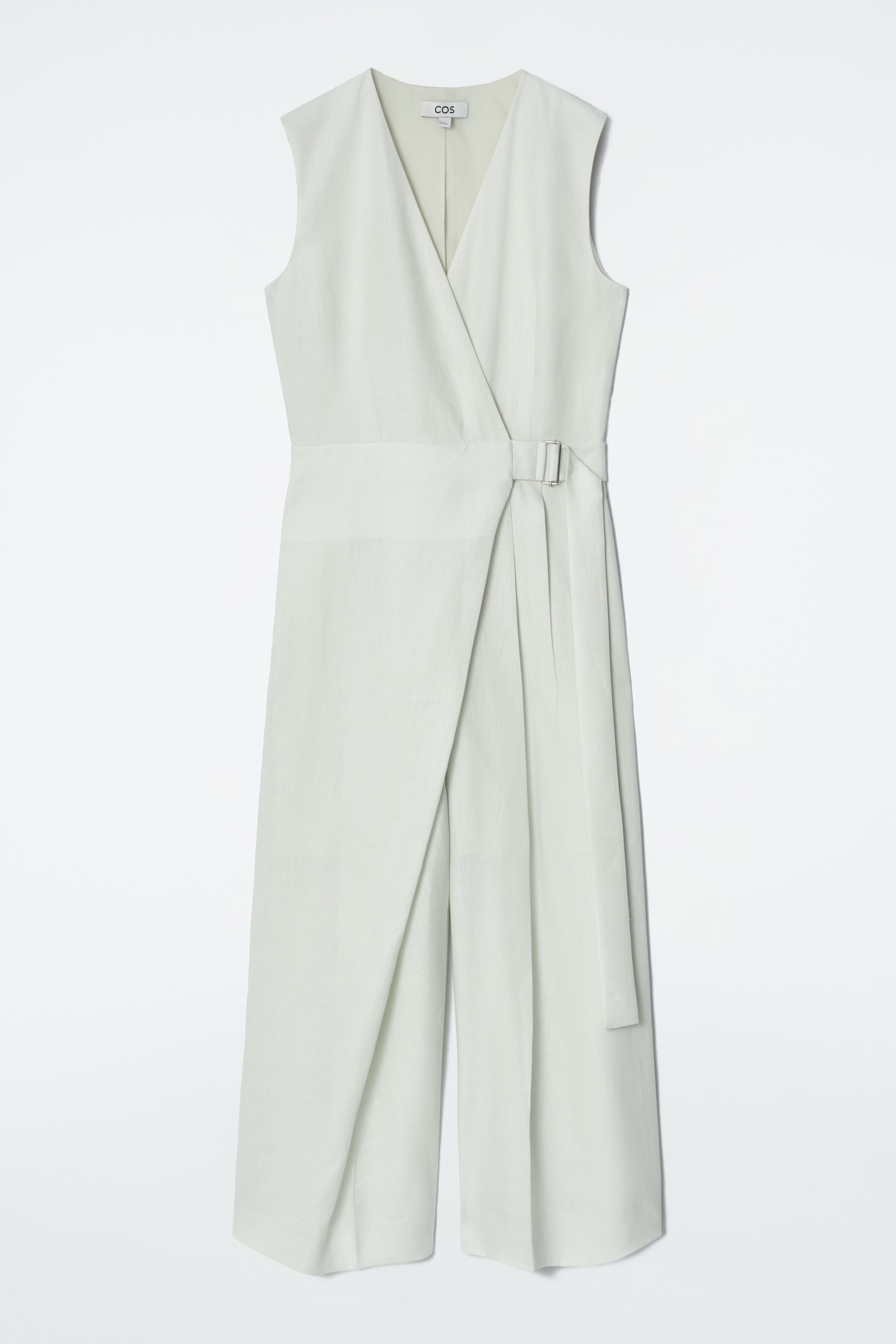 Ingrandisci l'immagine: WRAP-FRONT LINEN JUMPSUIT - LIGHT GREEN - DONNA | H&M CH 5