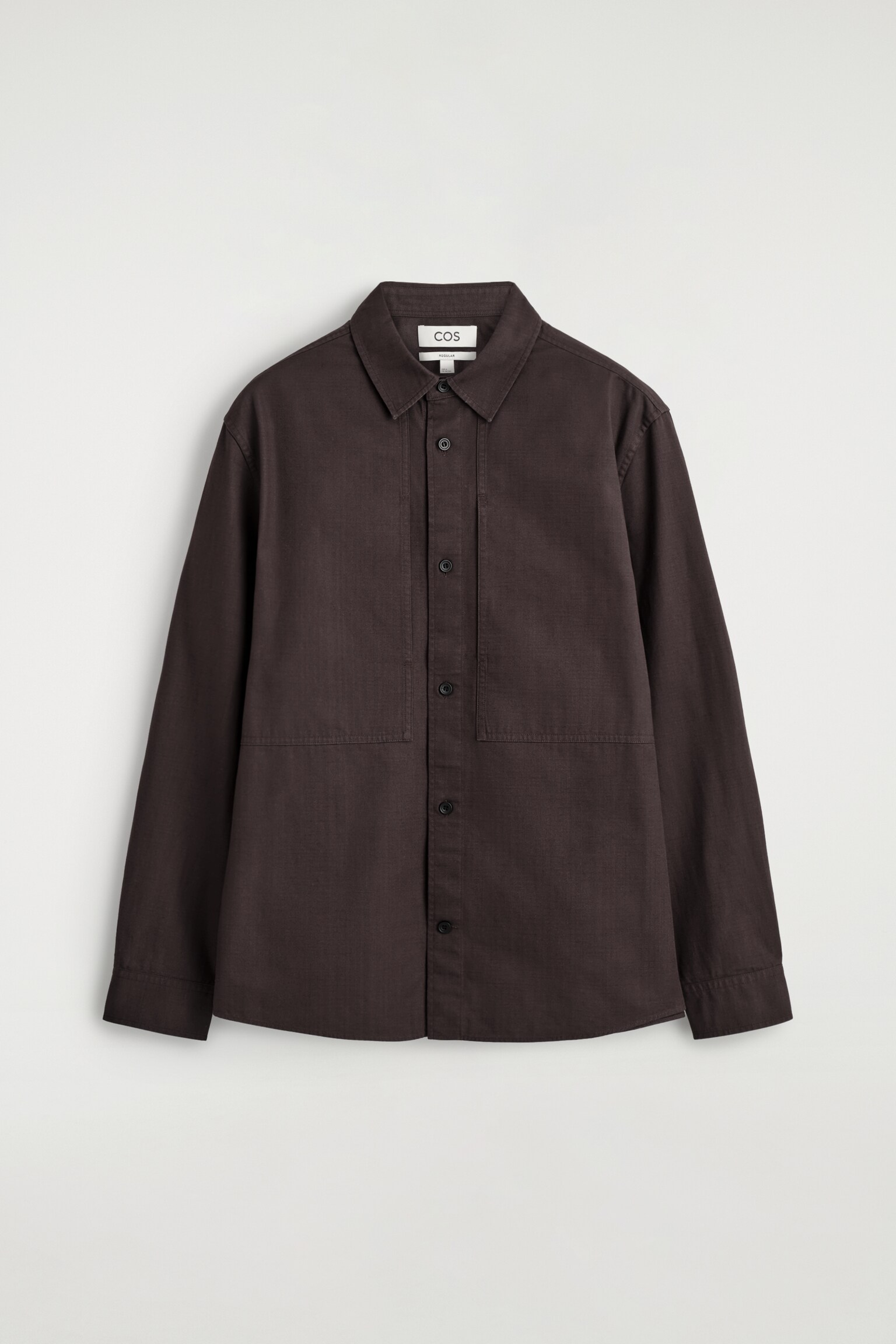 POCKET-DETAIL COTTON SHIRT - DARK BROWN/DARK KHAKI