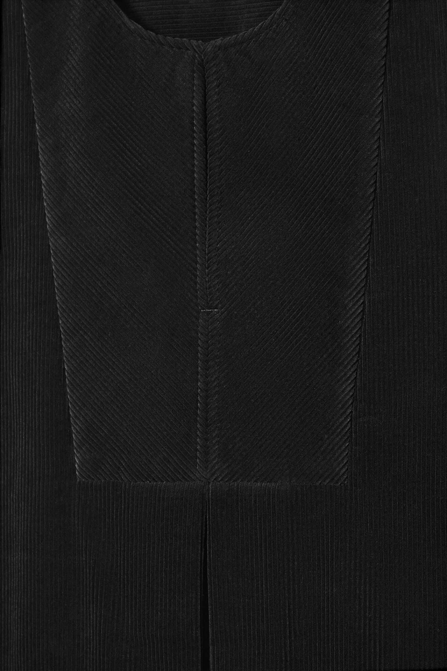 BIB-FRONT CORDUROY MINI DRESS - BLACK - 2