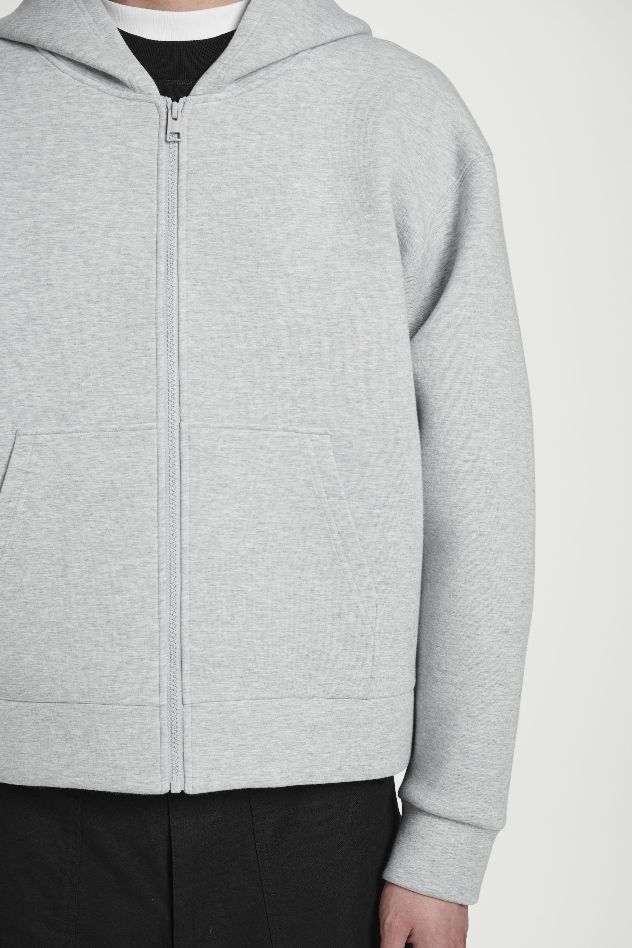 OVERSIZED SCUBA-JERSEY ZIP-UP HOODIE