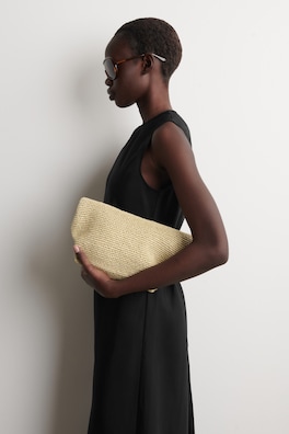 FOLDED CLUTCH BAG - STRAW — BEIGE 2