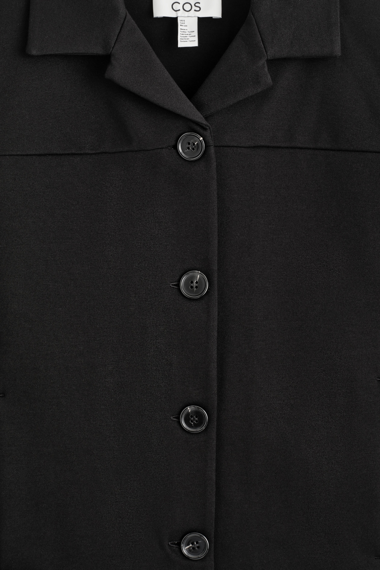 BOXY JERSEY JACKET — BLACK