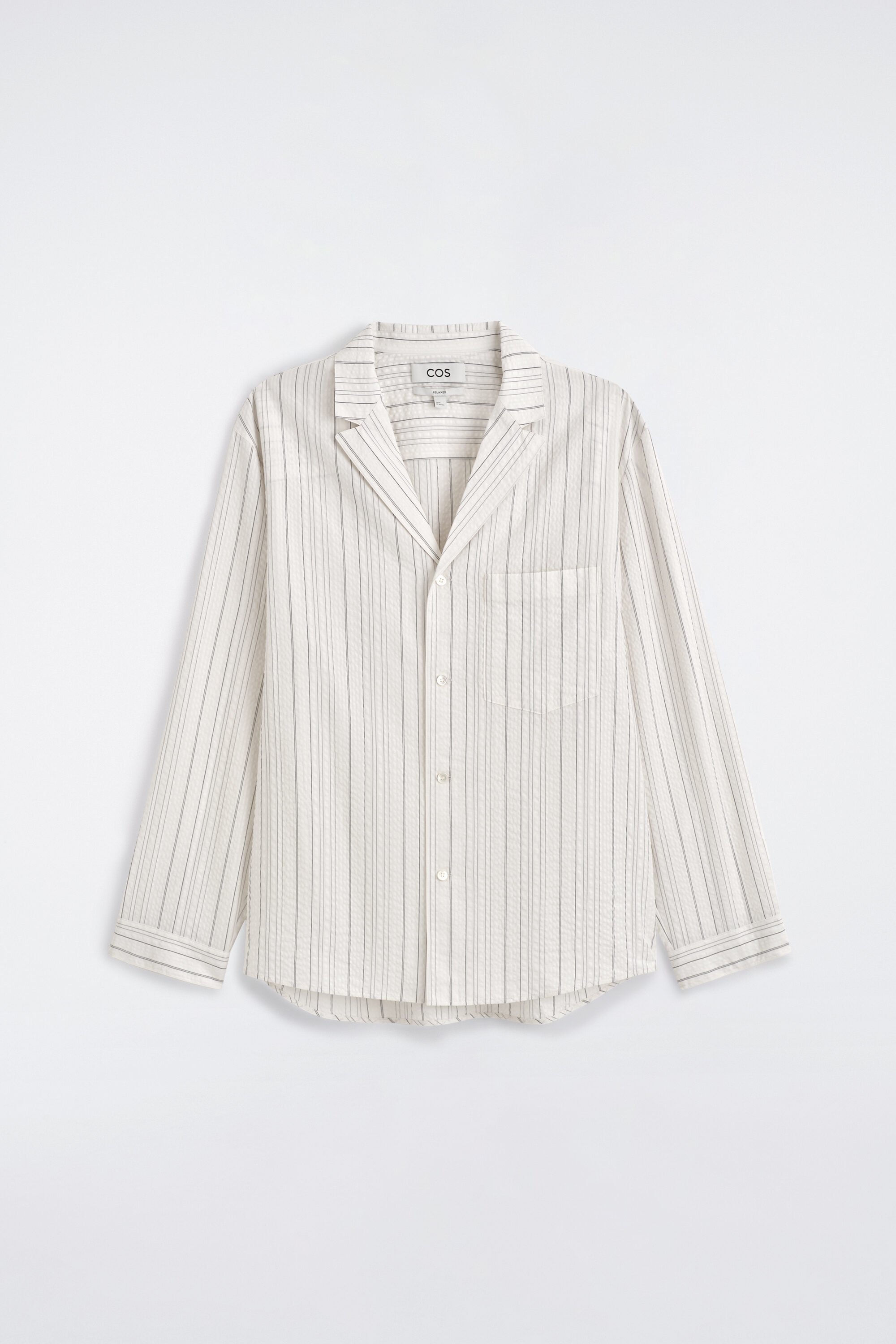 Striped Camp Shirt, Beige Pants