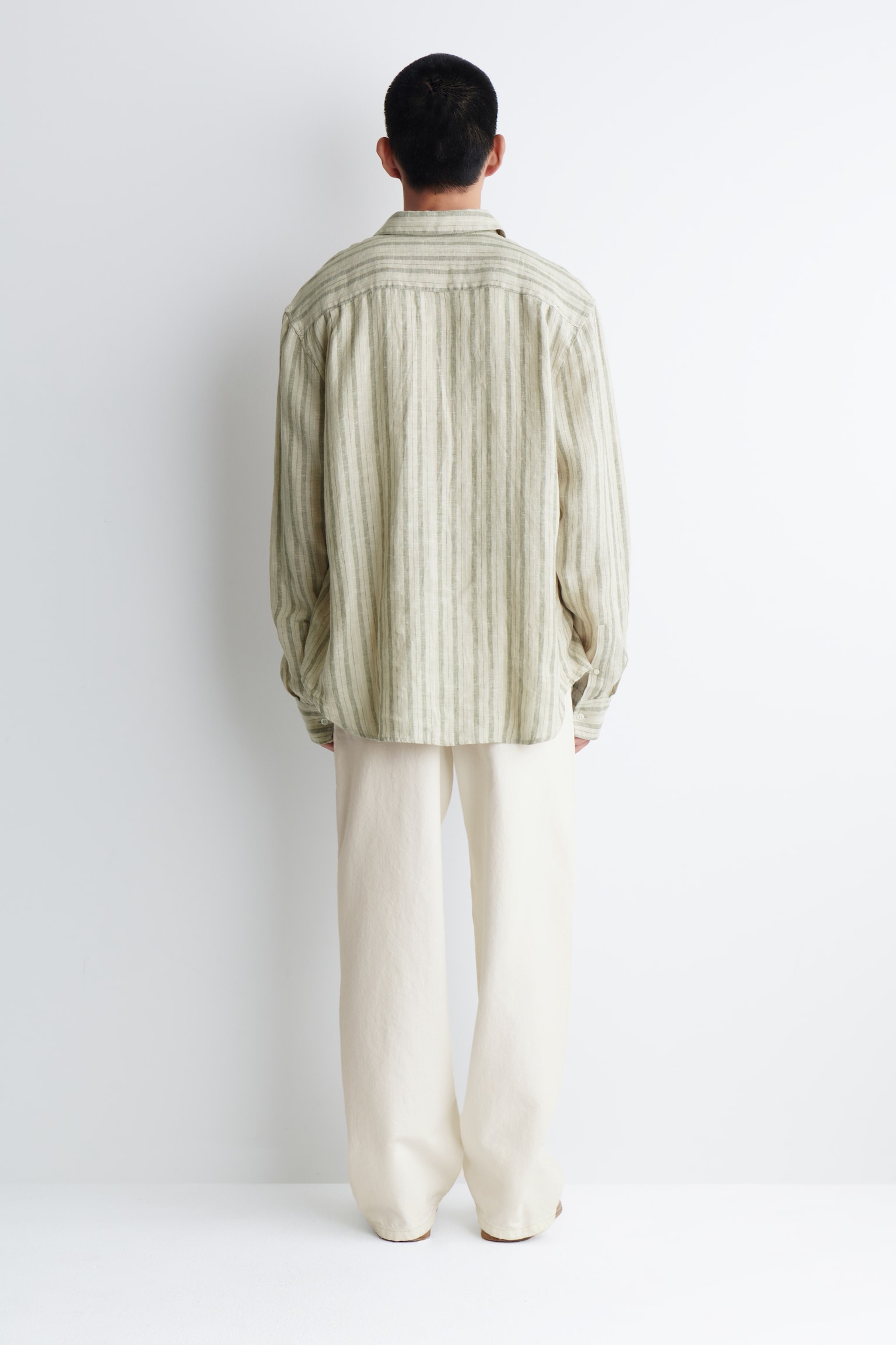 CAMISA DE LINO RELAXED FIT - BEIGE/RAYAS/BLANCO/AZUL MARINO/ALBARICOQUE / RAYAS/AZUL CLARO/TOPO/NEGRO - 7