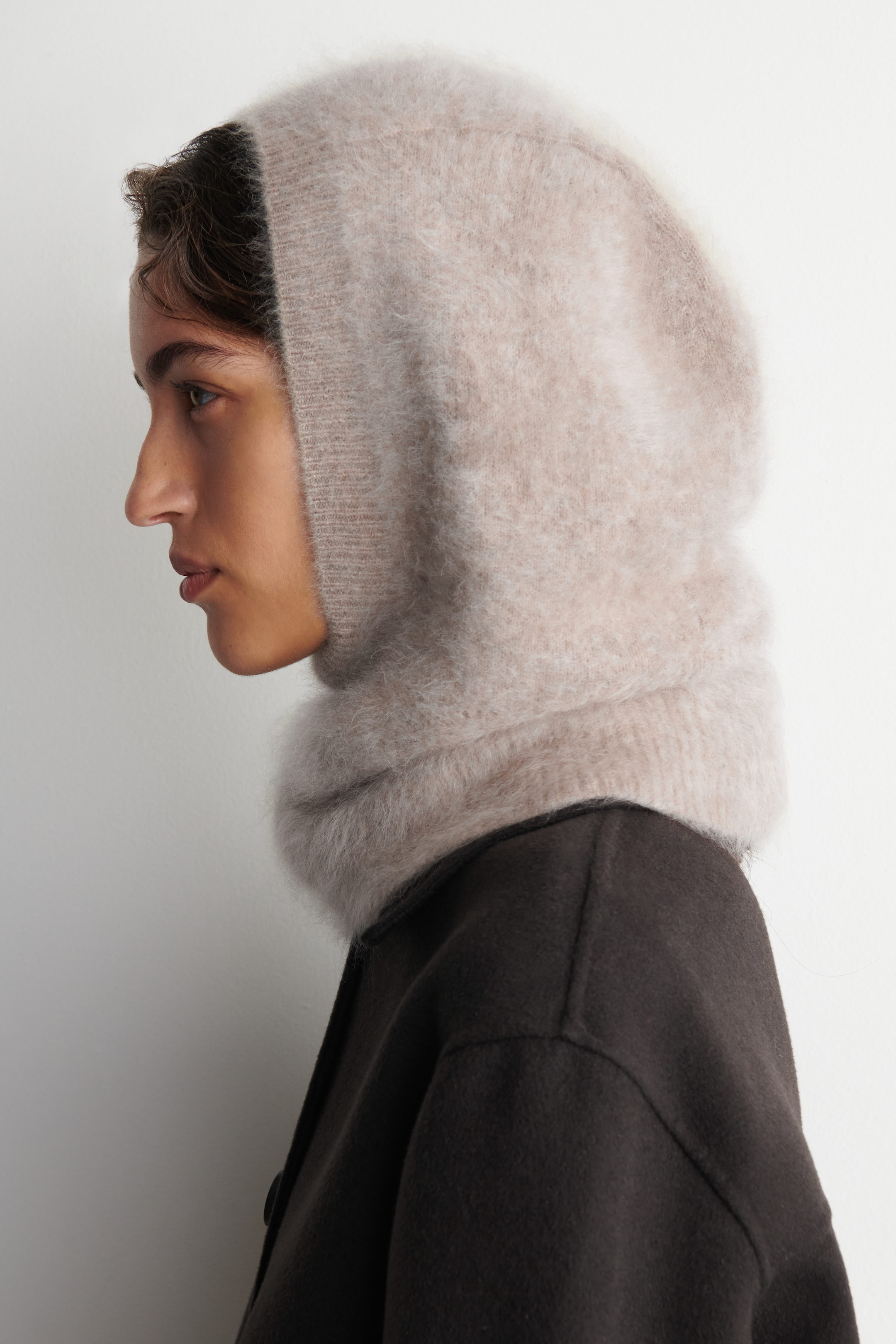 BRUSHED-CASHMERE HOOD