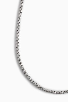 BOX-CHAIN NECKLACE — SILVER 2
